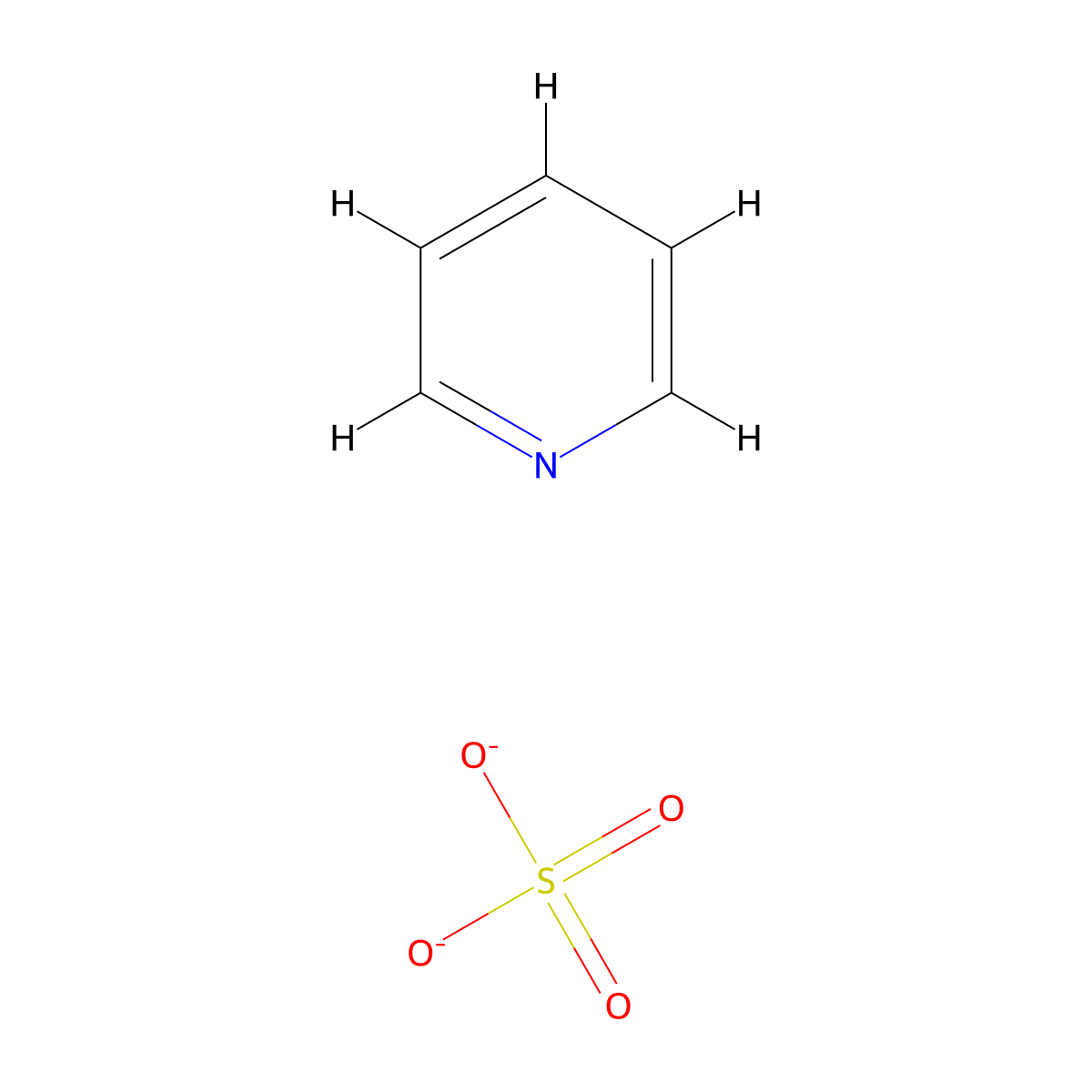 Pyridine, sulfate (1:1) molecular structure, CAS 543-54-4