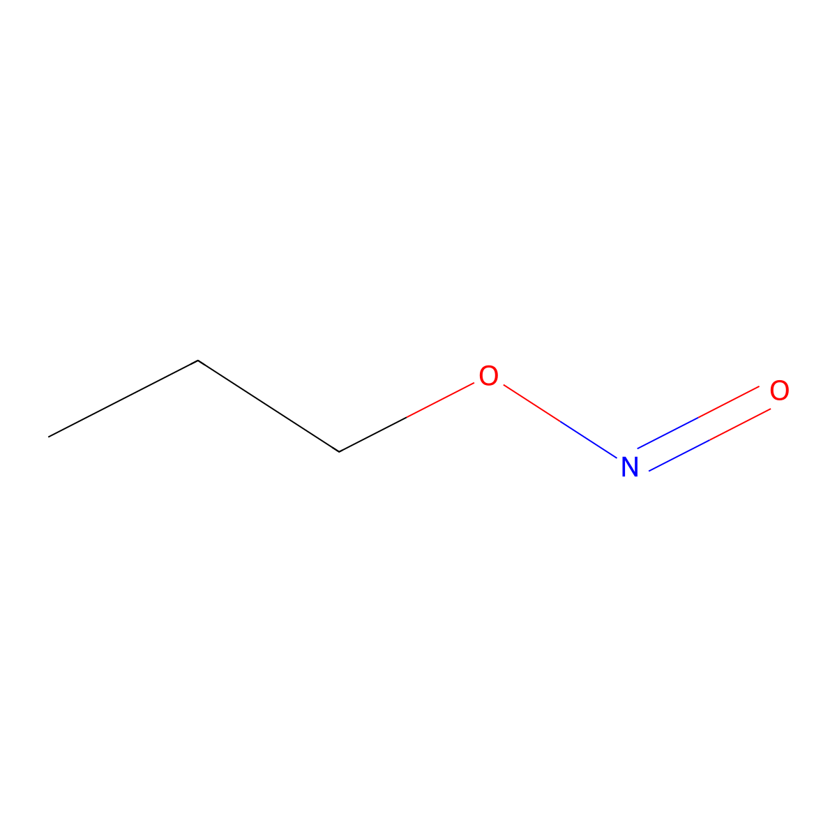 Propyl nitrite molecular structure, CAS 543-67-9