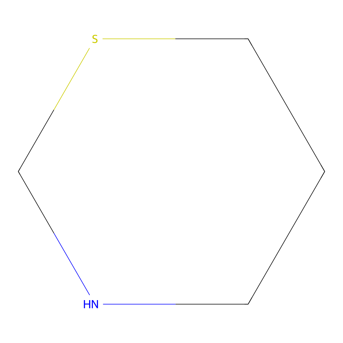 2H-1,3-Thiazine, tetrahydro- molecular structure, CAS 543-71-5