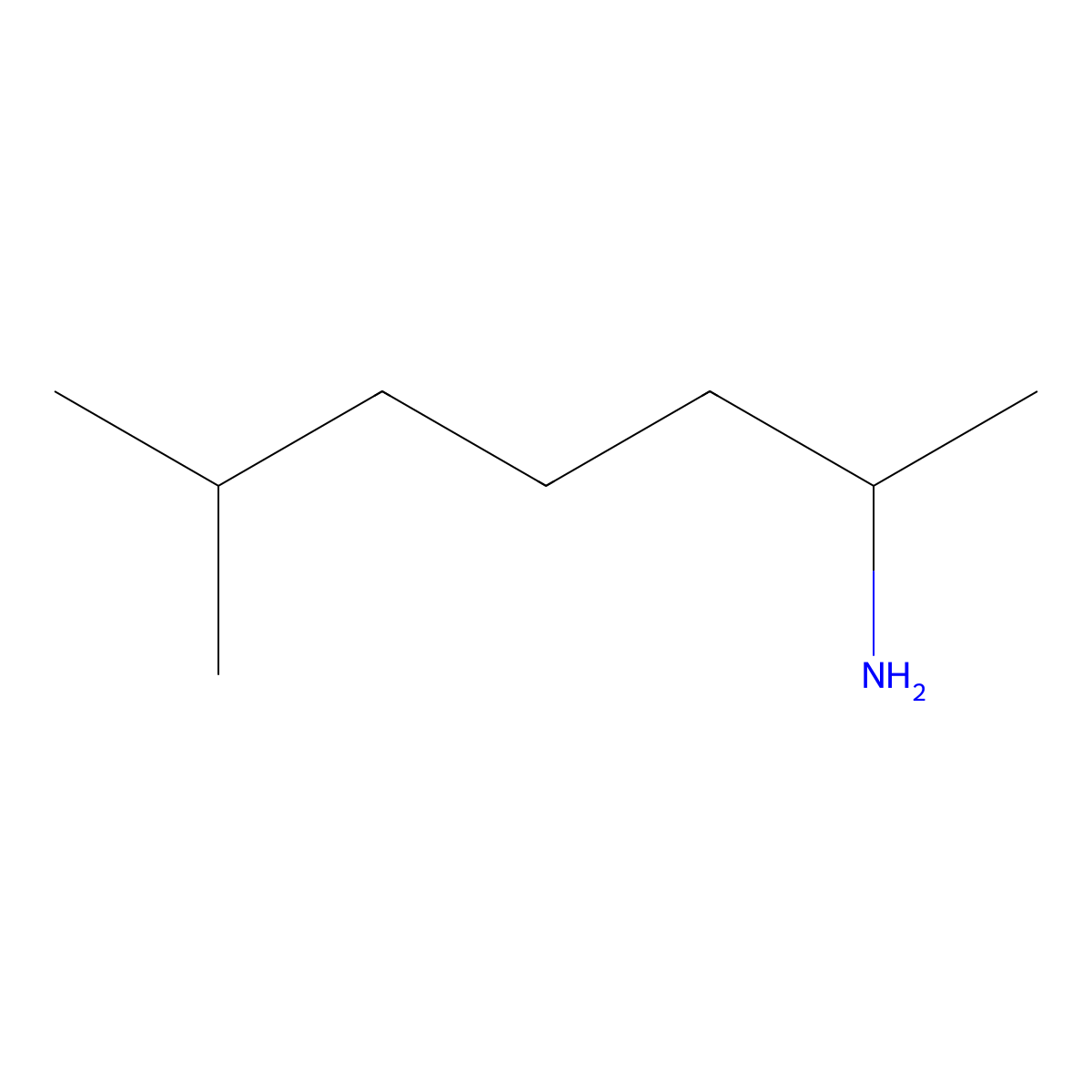 Octodrine molecular structure, CAS 543-82-8