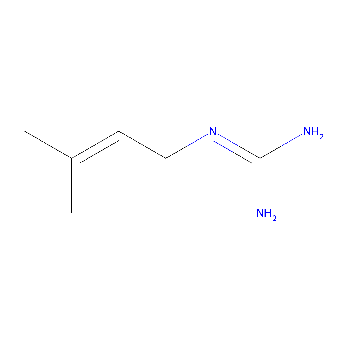 N-(3-Methyl-2-buten-1-yl)guanidine molecular structure, CAS 543-83-9