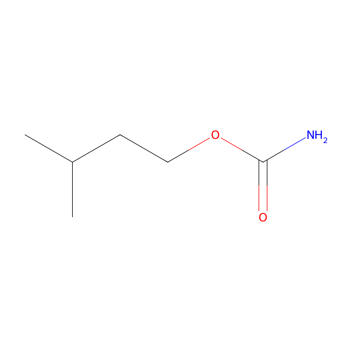 Isoamyl carbamate molecular structure, CAS 543-86-2