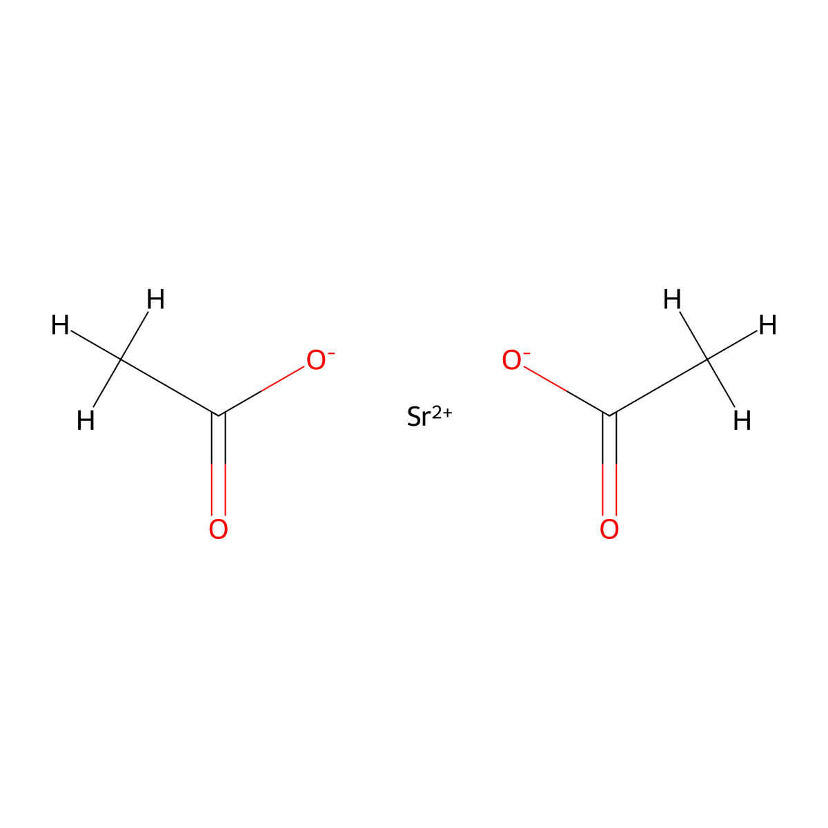 Strontium acetate molecular structure, CAS 543-94-2
