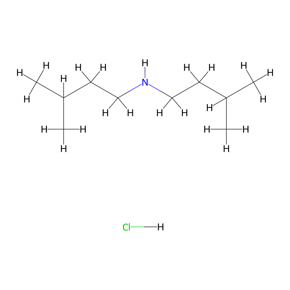 Diisopentylammonium chloride molecular structure, CAS 543-99-7