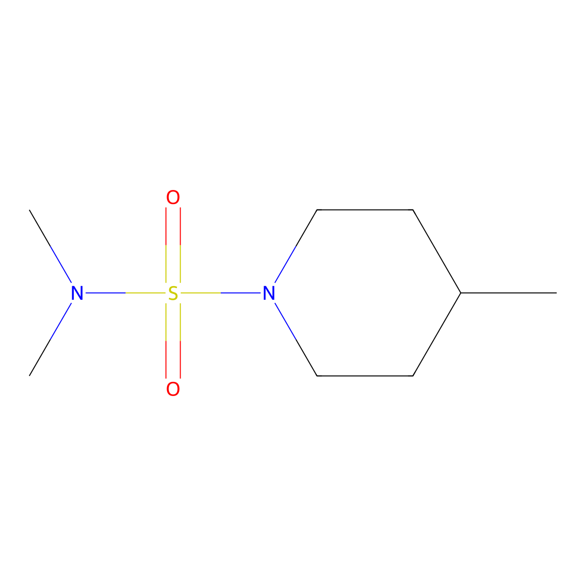 N,N,4-trimethylpiperidine-1-sulfonamide molecular structure, CAS 5430-44-4