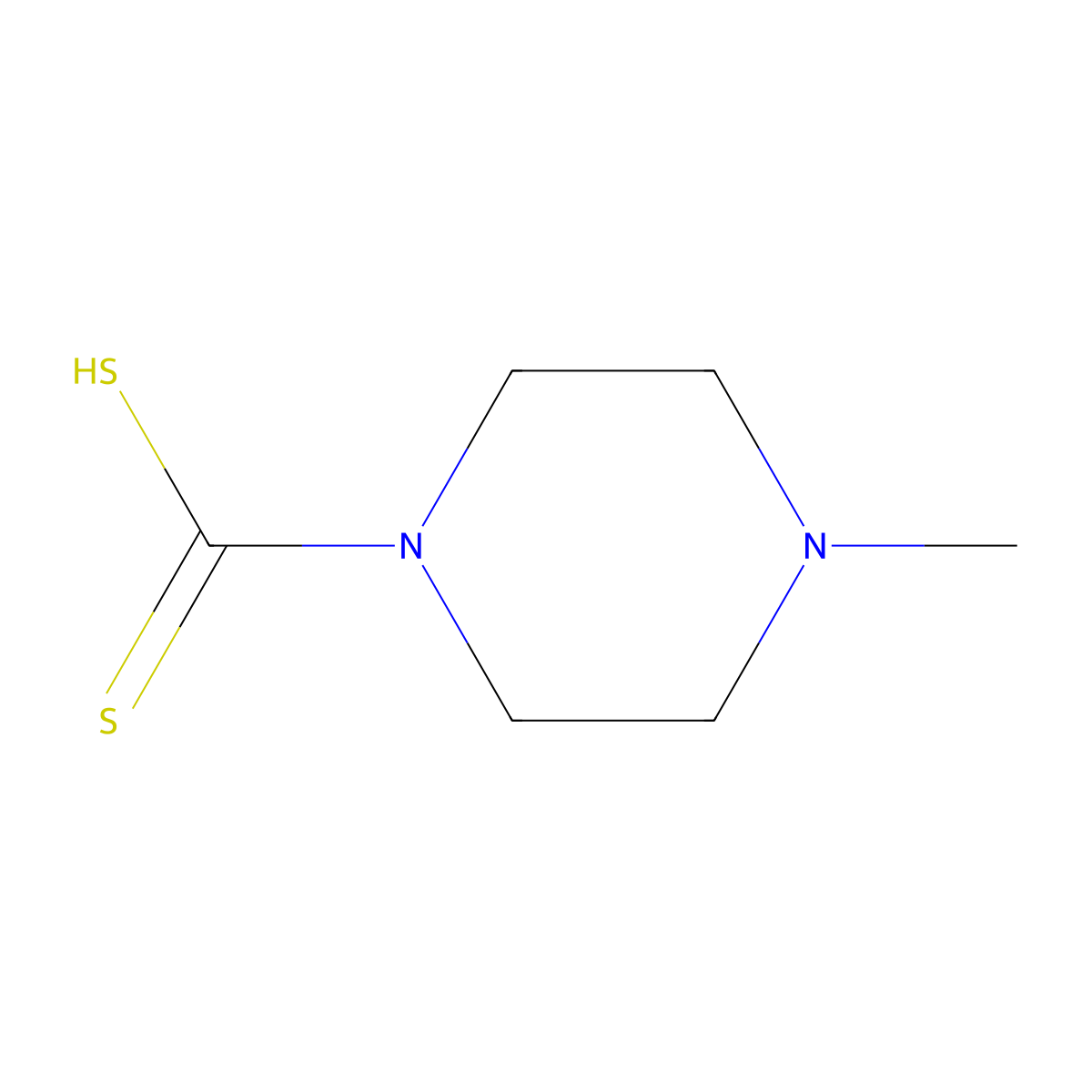 1-Piperazinecarbodithioic acid, 4-methyl- molecular structure, CAS 5430-77-3