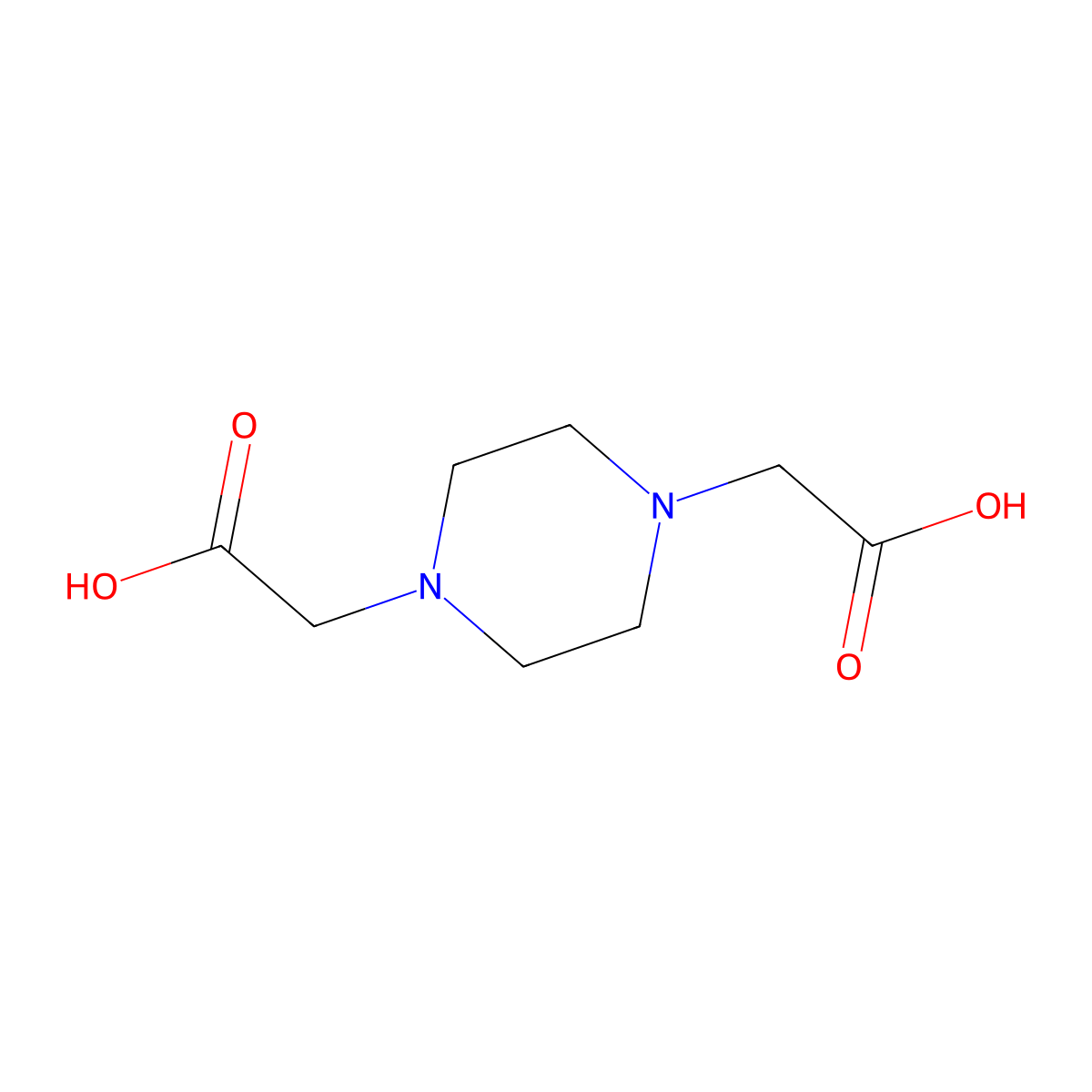 1,4-Piperazinediacetic acid molecular structure, CAS 5430-78-4
