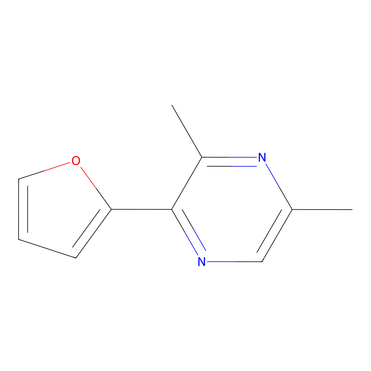 2-(2-Furanyl)-3,5-dimethylpyrazine molecular structure, CAS 54300-11-7