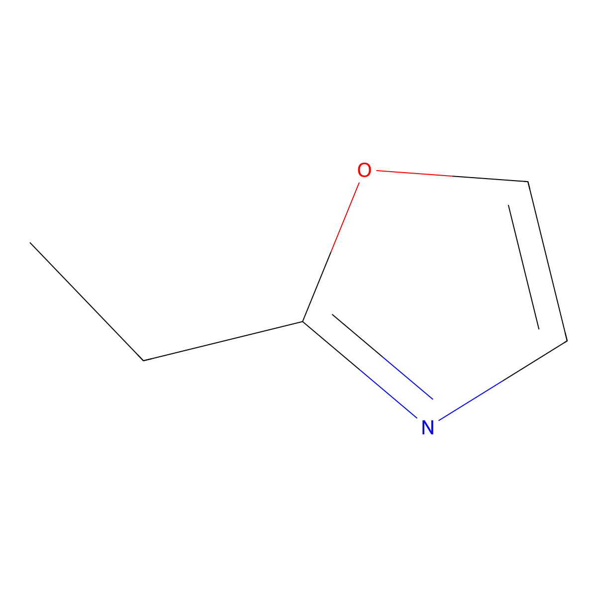 2-Ethyl-1,3-oxazole molecular structure, CAS 54300-19-5