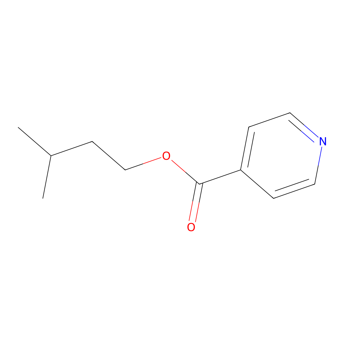 3-Methylbutyl pyridine-4-carboxylate molecular structure, CAS 54300-23-1