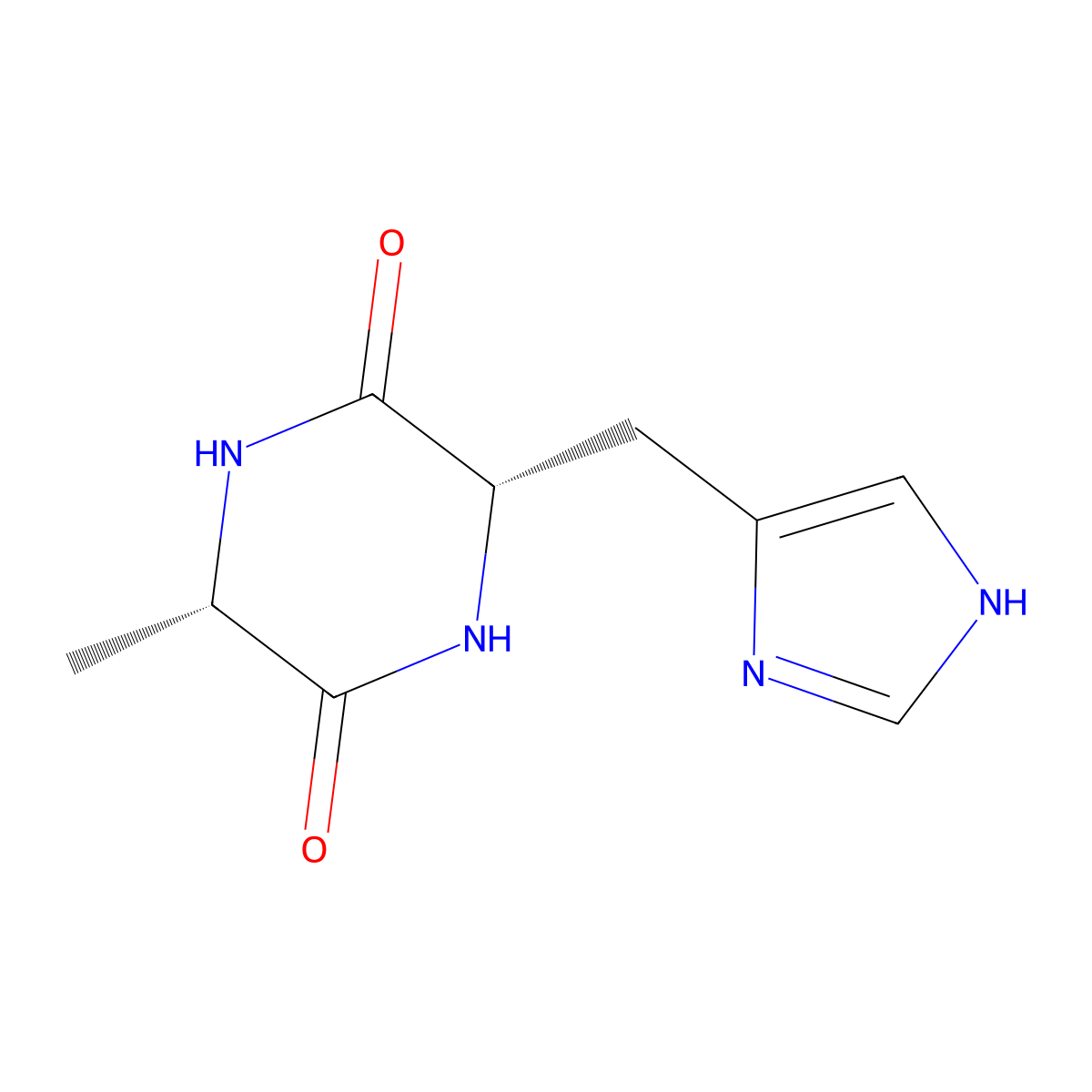 Cyclo(-Ala-His) molecular structure, CAS 54300-25-3