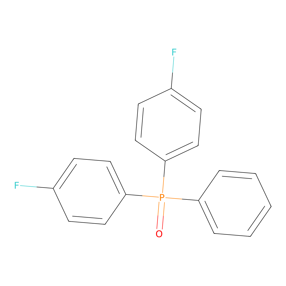 Bis(4-fluorophenyl)phenylphosphine oxide molecular structure, CAS 54300-32-2
