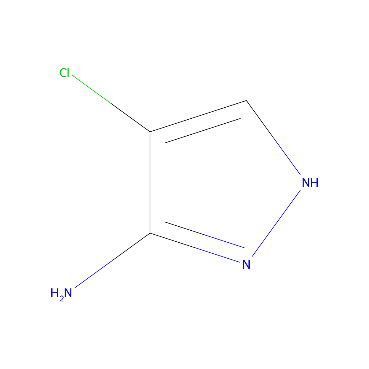 4-chloro-1H-pyrazol-3-amine molecular structure, CAS 54301-34-7