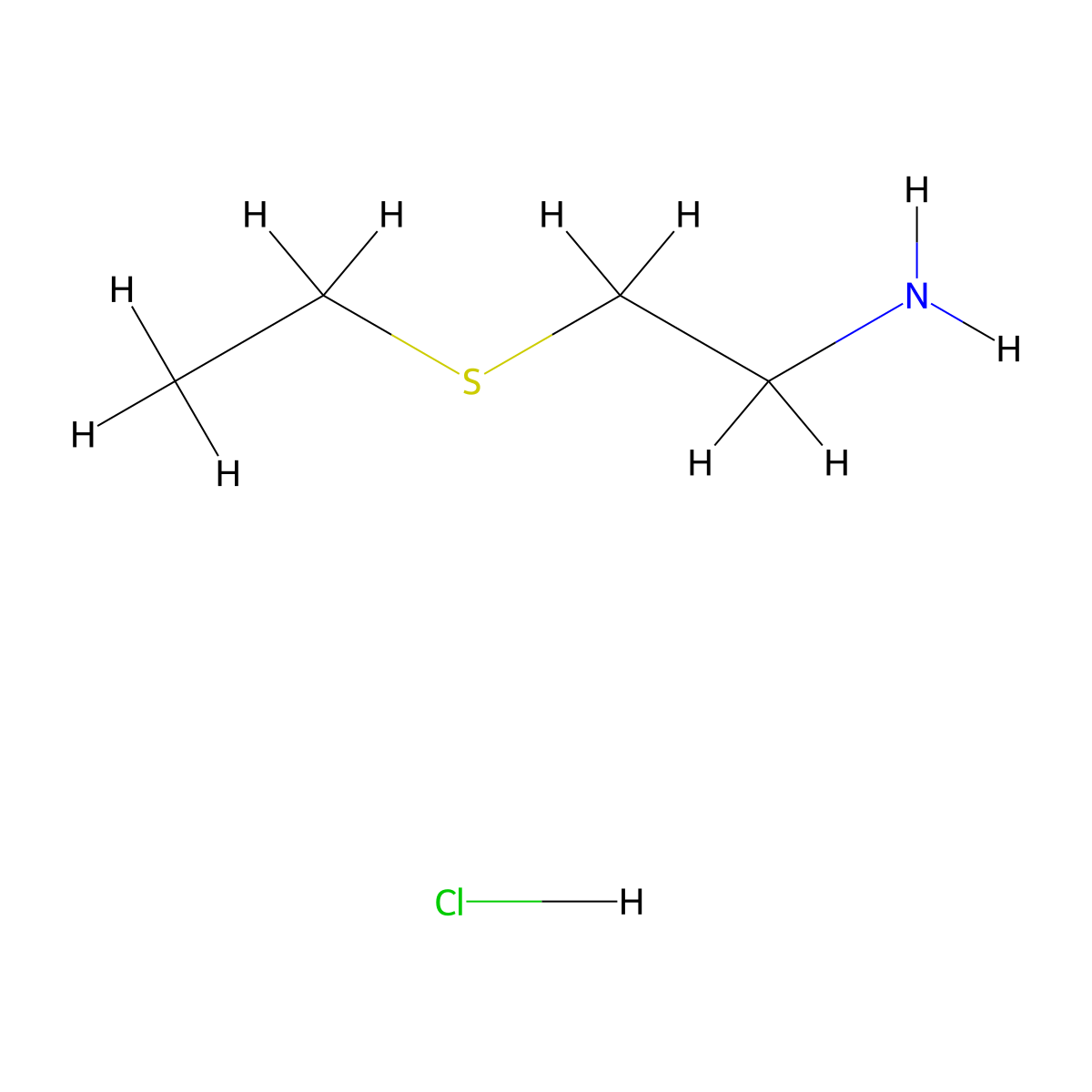 2-(Ethylthio)ethylamine hydrochloride molecular structure, CAS 54303-30-9