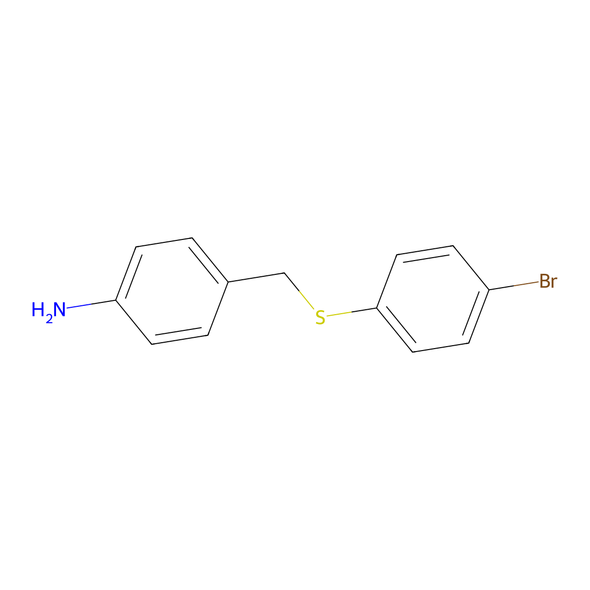 4-(((4-Bromophenyl)sulfanyl)methyl)aniline molecular structure, CAS 54306-14-8