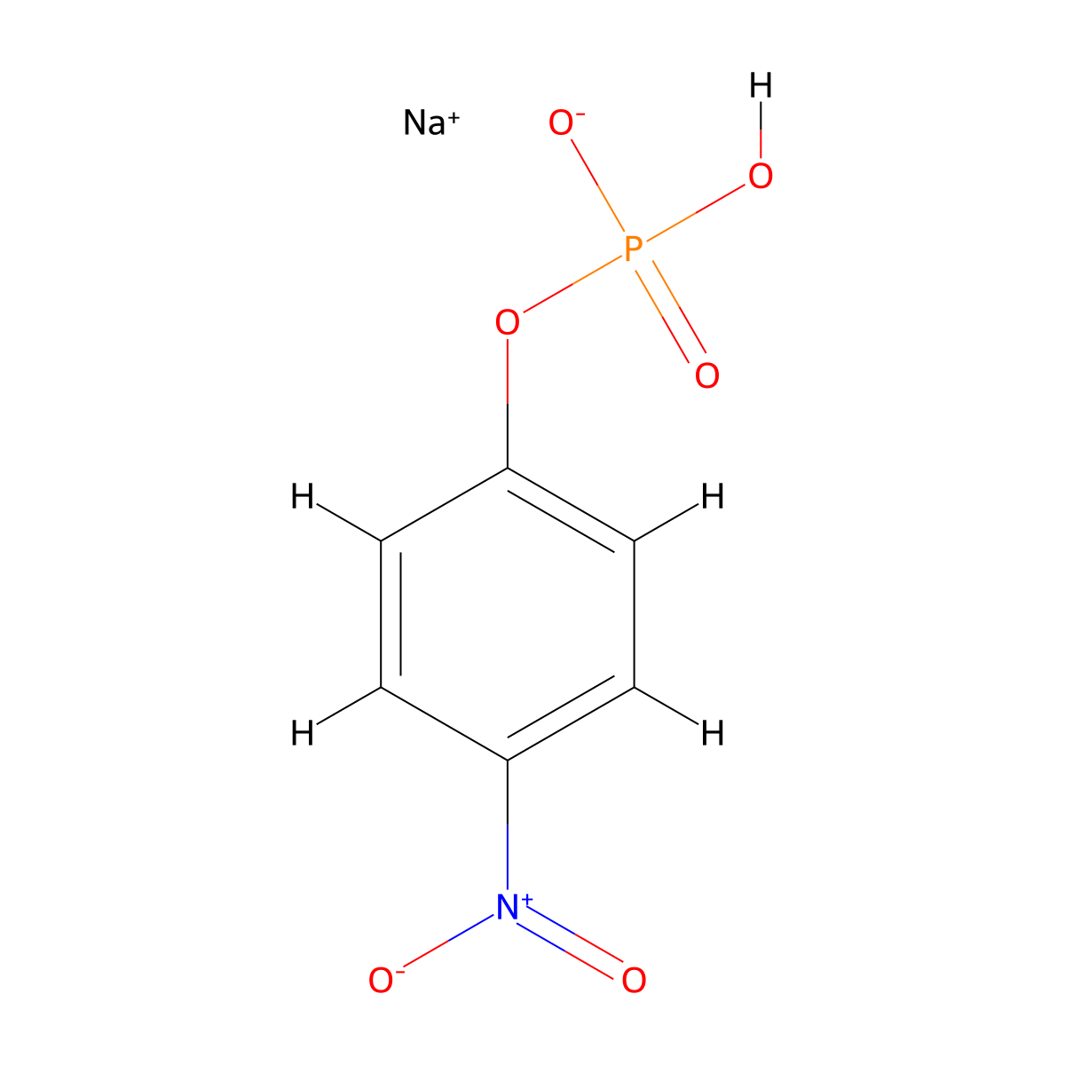 Phosphoric acid, mono(4-nitrophenyl) ester, sodium salt (1:?) molecular structure, CAS 54306-27-3