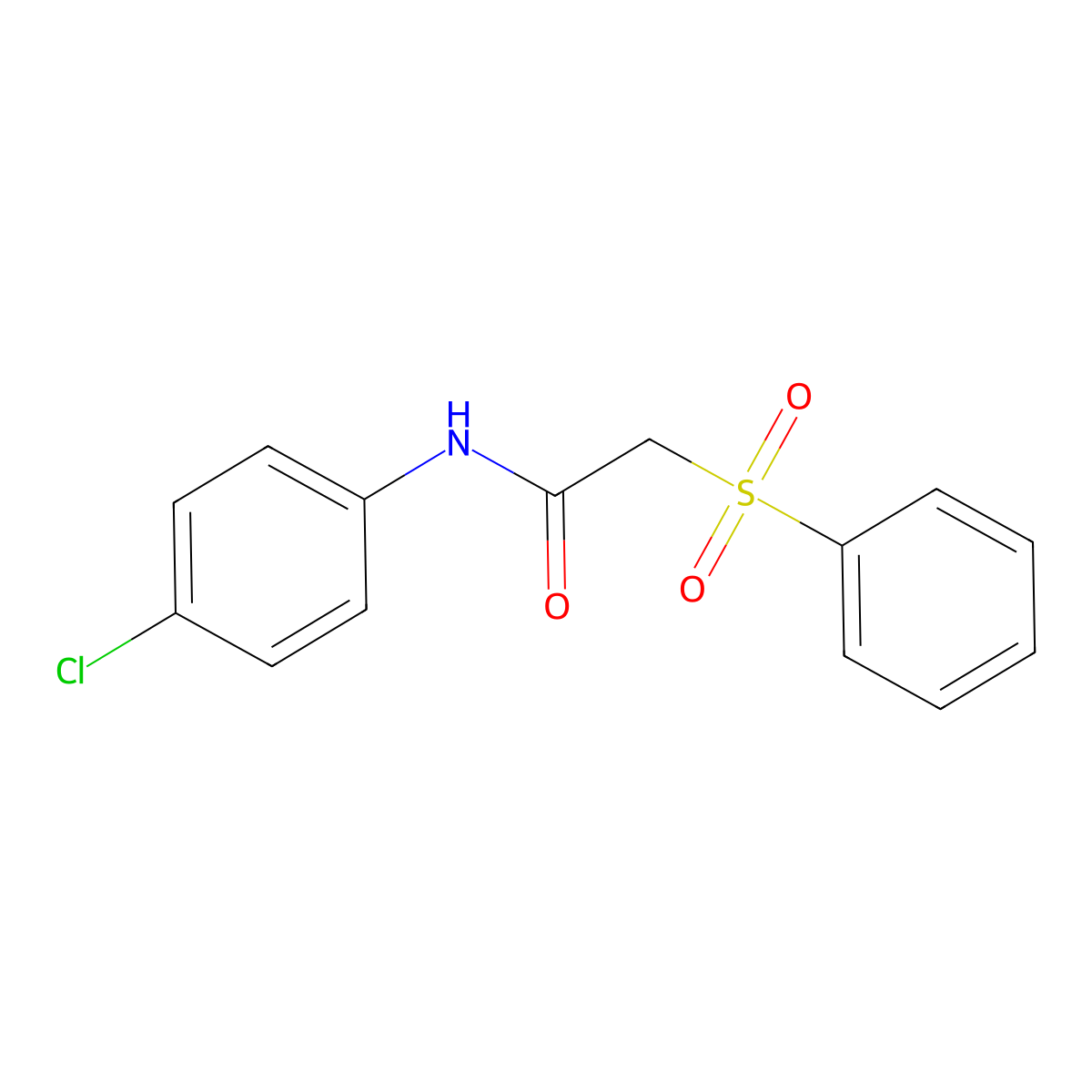 N-(4-chlorophenyl)-2-(phenylsulfonyl)acetamide molecular structure, CAS 54306-33-1