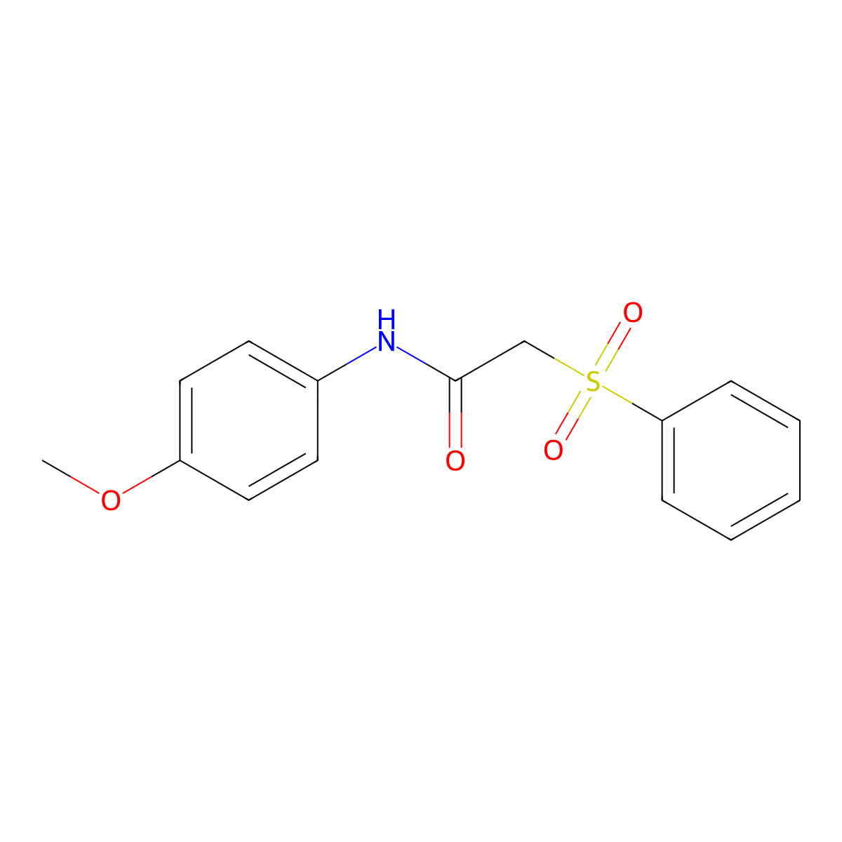 N-(4-methoxyphenyl)-2-(phenylsulfonyl)acetamide molecular structure, CAS 54306-34-2