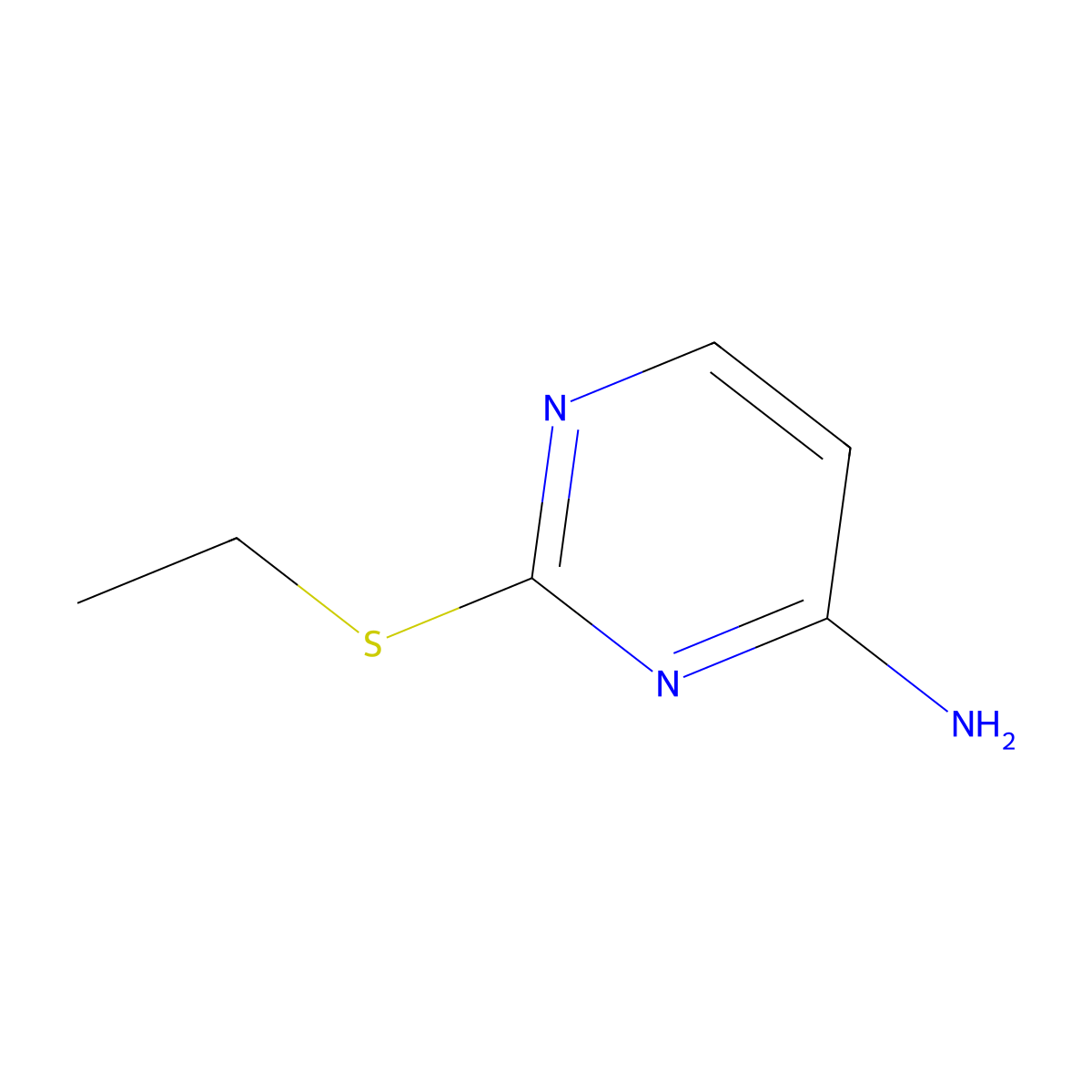 4-Pyrimidinamine, 2-(ethylthio)- molecular structure, CAS 54308-63-3