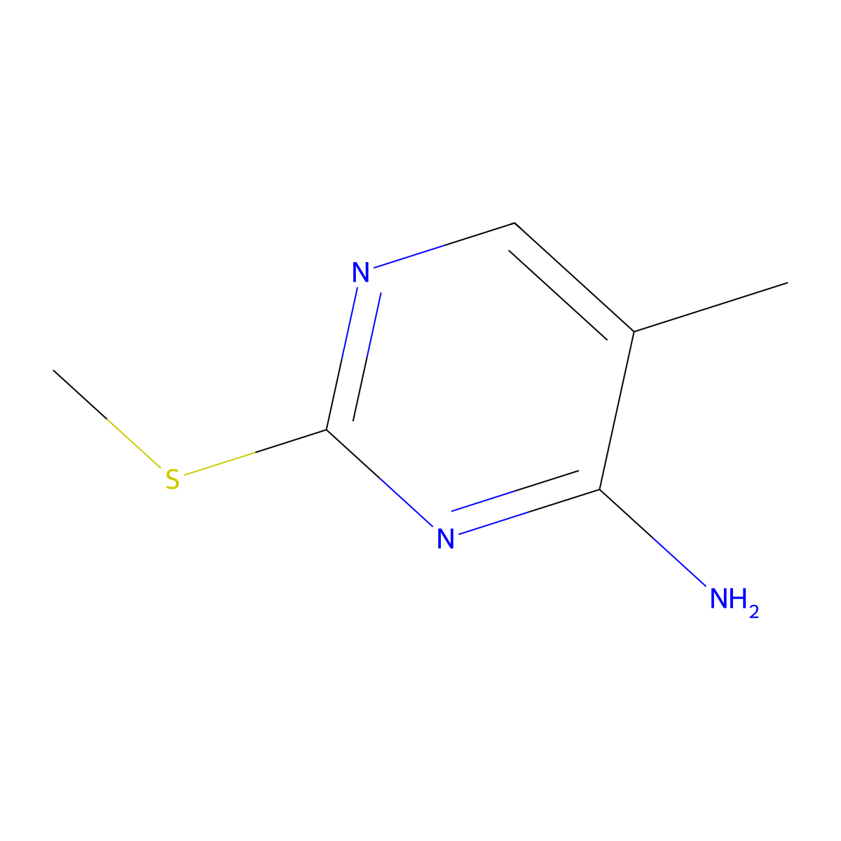 5-Methyl-2-(methylthio)-4-pyrimidinamine molecular structure, CAS 54308-64-4