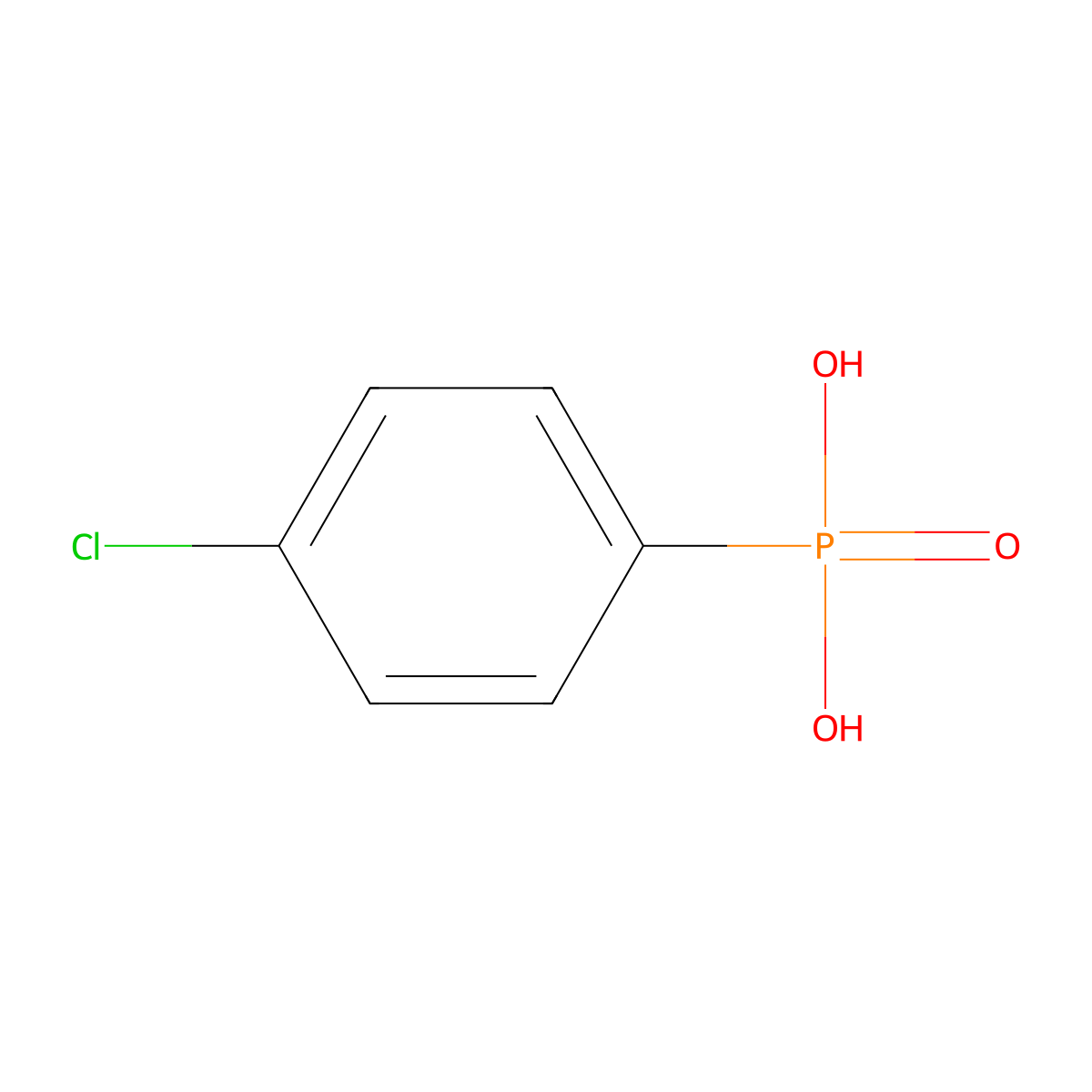 P-(4-Chlorophenyl)phosphonic acid molecular structure, CAS 5431-35-6