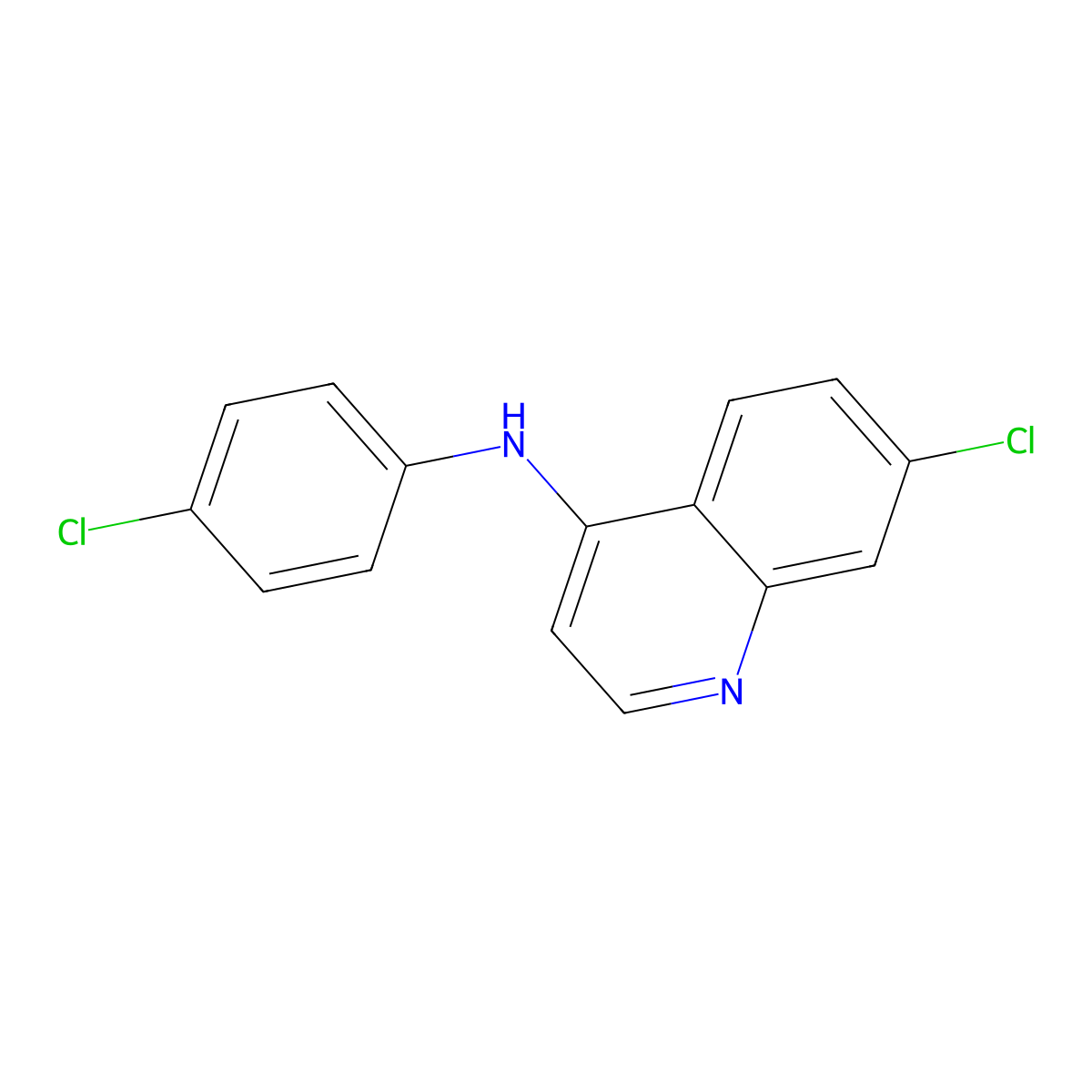 7-chloro-N-(4-chlorophenyl)quinolin-4-amine molecular structure, CAS 5431-39-0