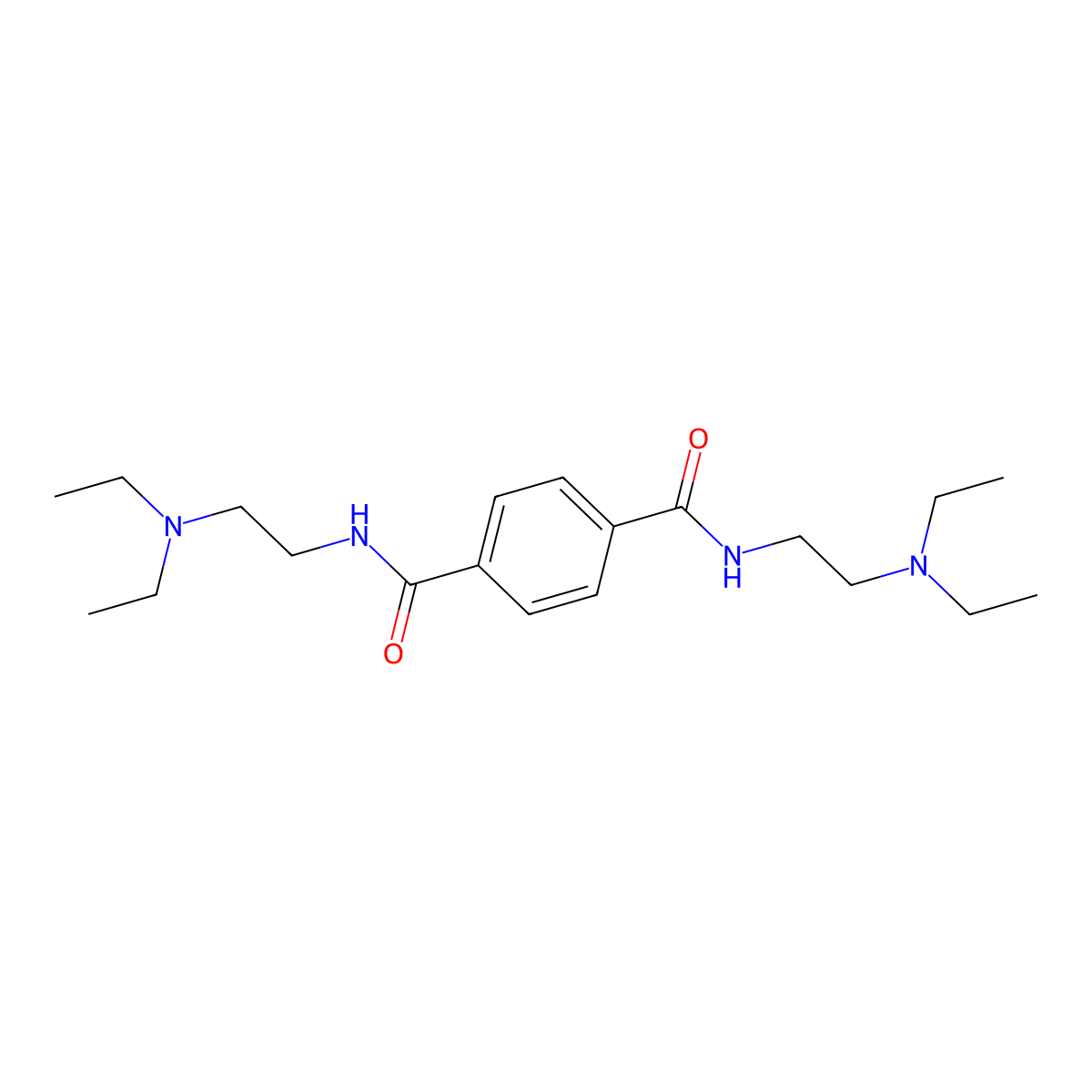 N,N'-bis[2-(diethylamino)ethyl]benzene-1,4-dicarboxamide molecular structure, CAS 5431-47-0