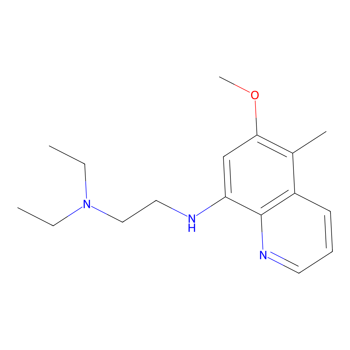 2-Diethylaminoethyl-(6-methoxy-5-methyl-quinolin-8-yl)-amine molecular structure, CAS 5431-54-9