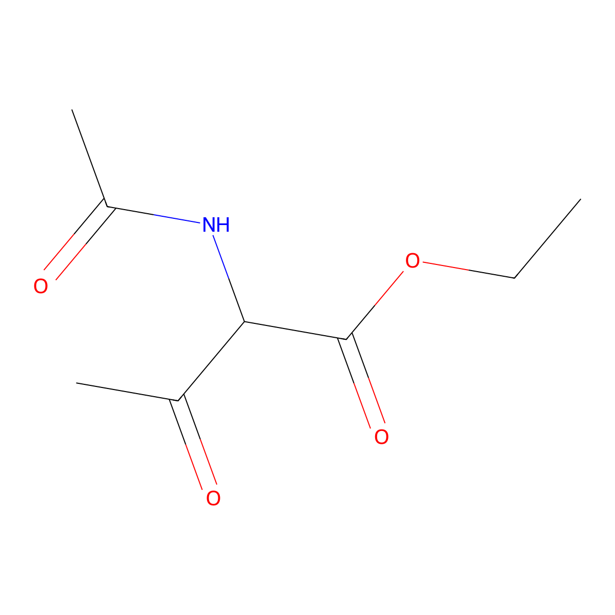 Ethyl 2-acetamido-3-oxobutanoate molecular structure, CAS 5431-93-6