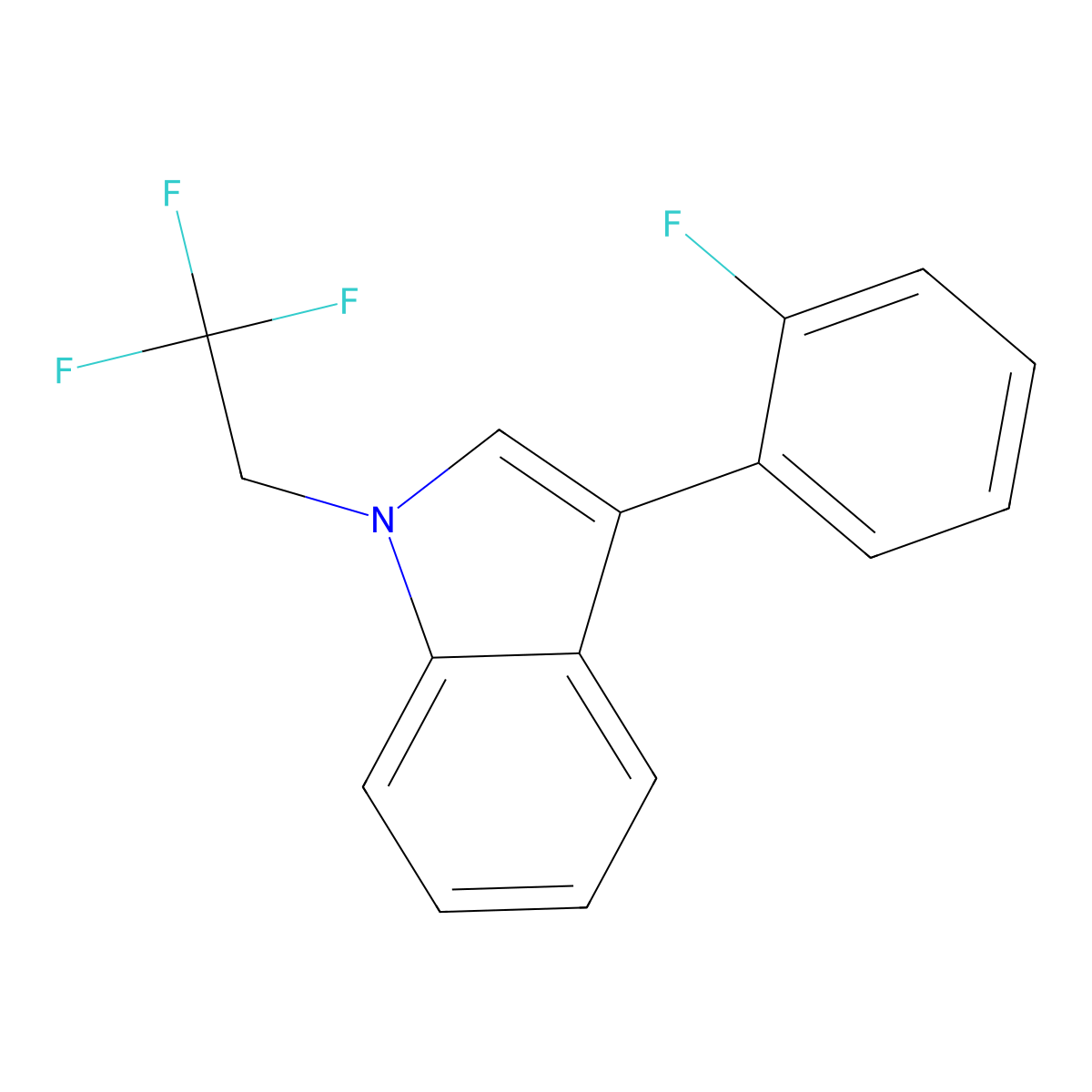 3-(2-Fluorophenyl)-1-(2,2,2-trifluoroethyl)-1H-indole molecular structure, CAS 54312-06-0
