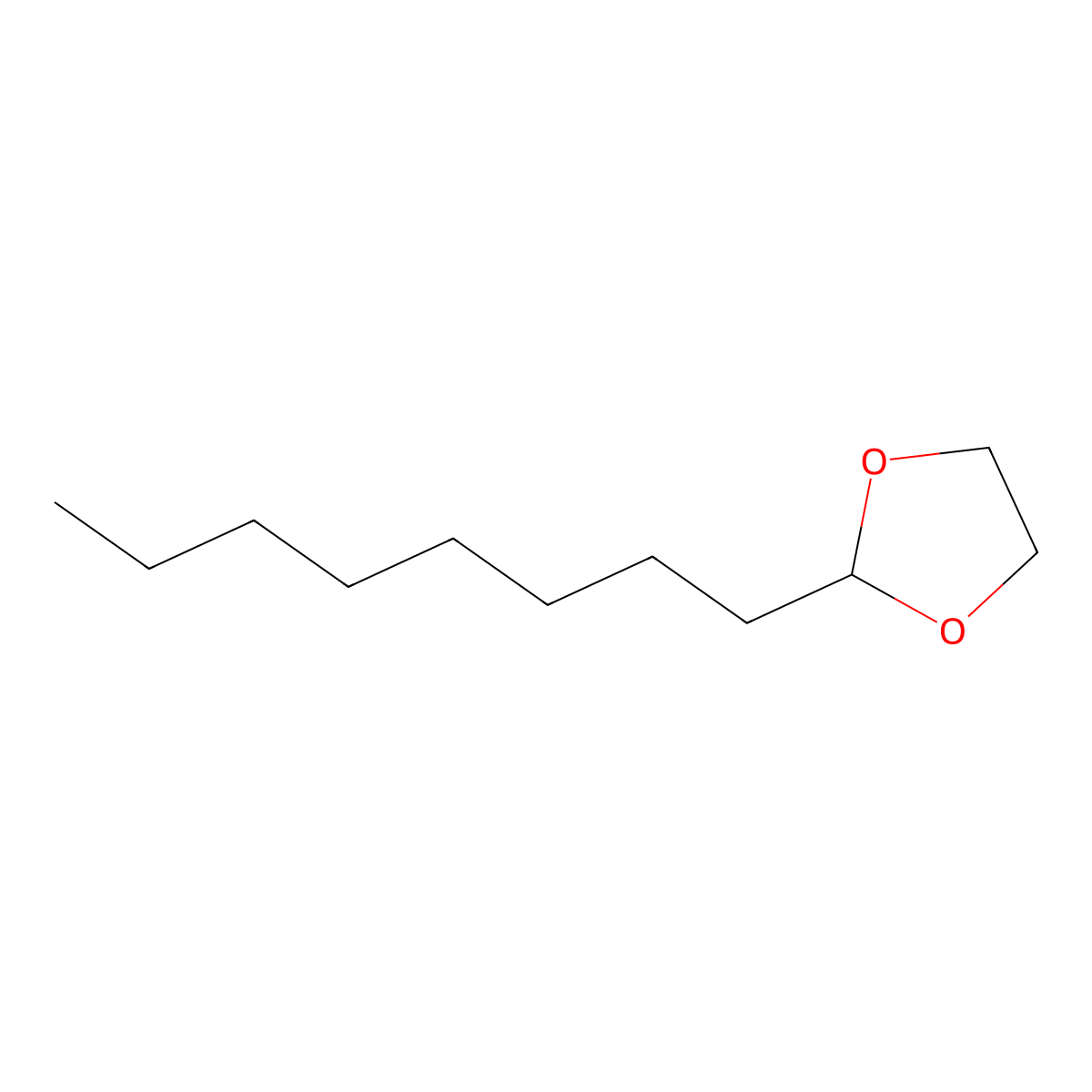 2-Octyl-1,3-dioxolane molecular structure, CAS 5432-30-4