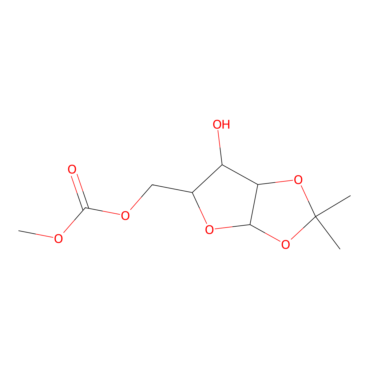 5-o-(Methoxycarbonyl)-1,2-o-(1-methylethylidene)pentofuranose molecular structure, CAS 5432-33-7