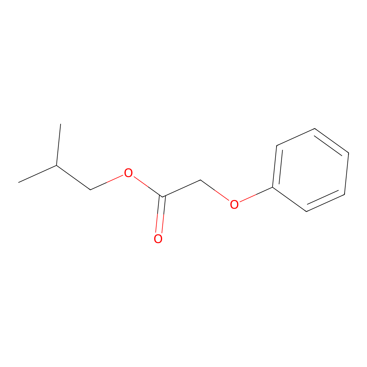 Isobutyl phenoxyacetate molecular structure, CAS 5432-66-6