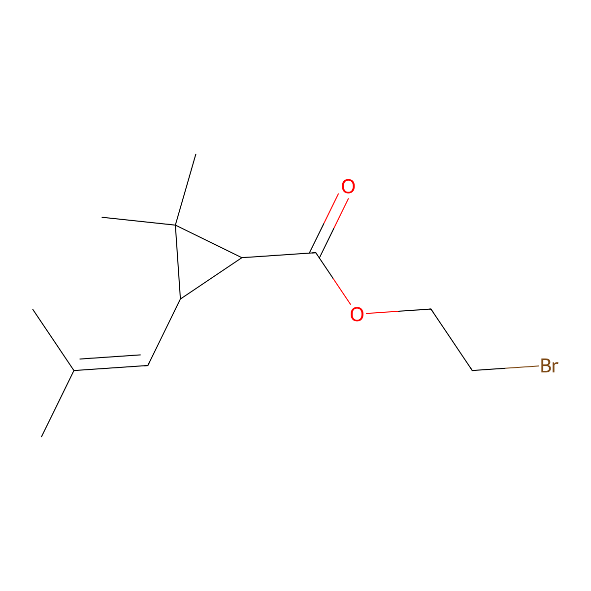 2-Bromoethyl 2,2-dimethyl-3-(2-methylprop-1-en-1-yl)cyclopropane-1-carboxylate molecular structure, CAS 5432-90-6