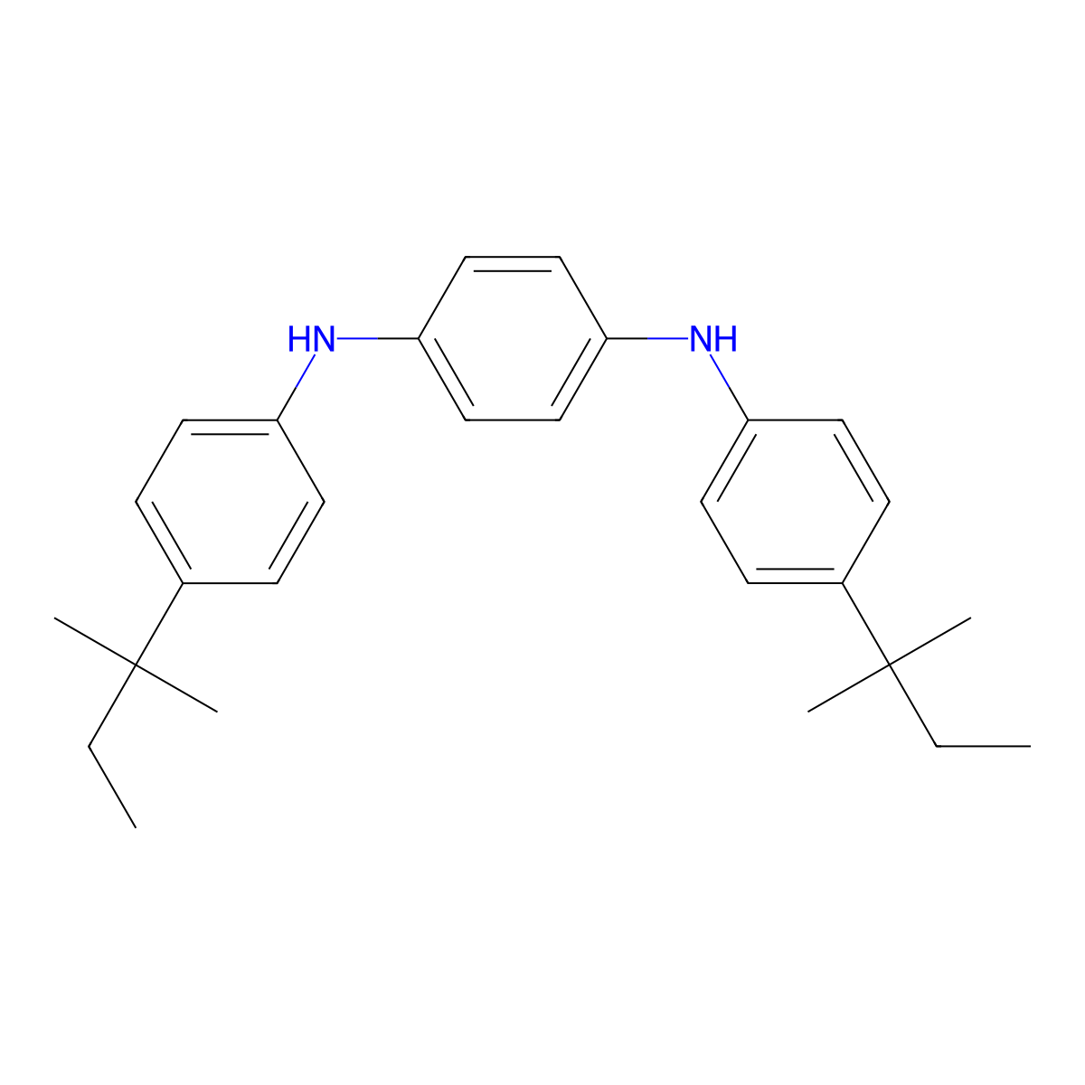 N,N'-Bis(4-(tert-butyl)phenyl)benzene-1,4-diamine molecular structure, CAS 5432-99-5