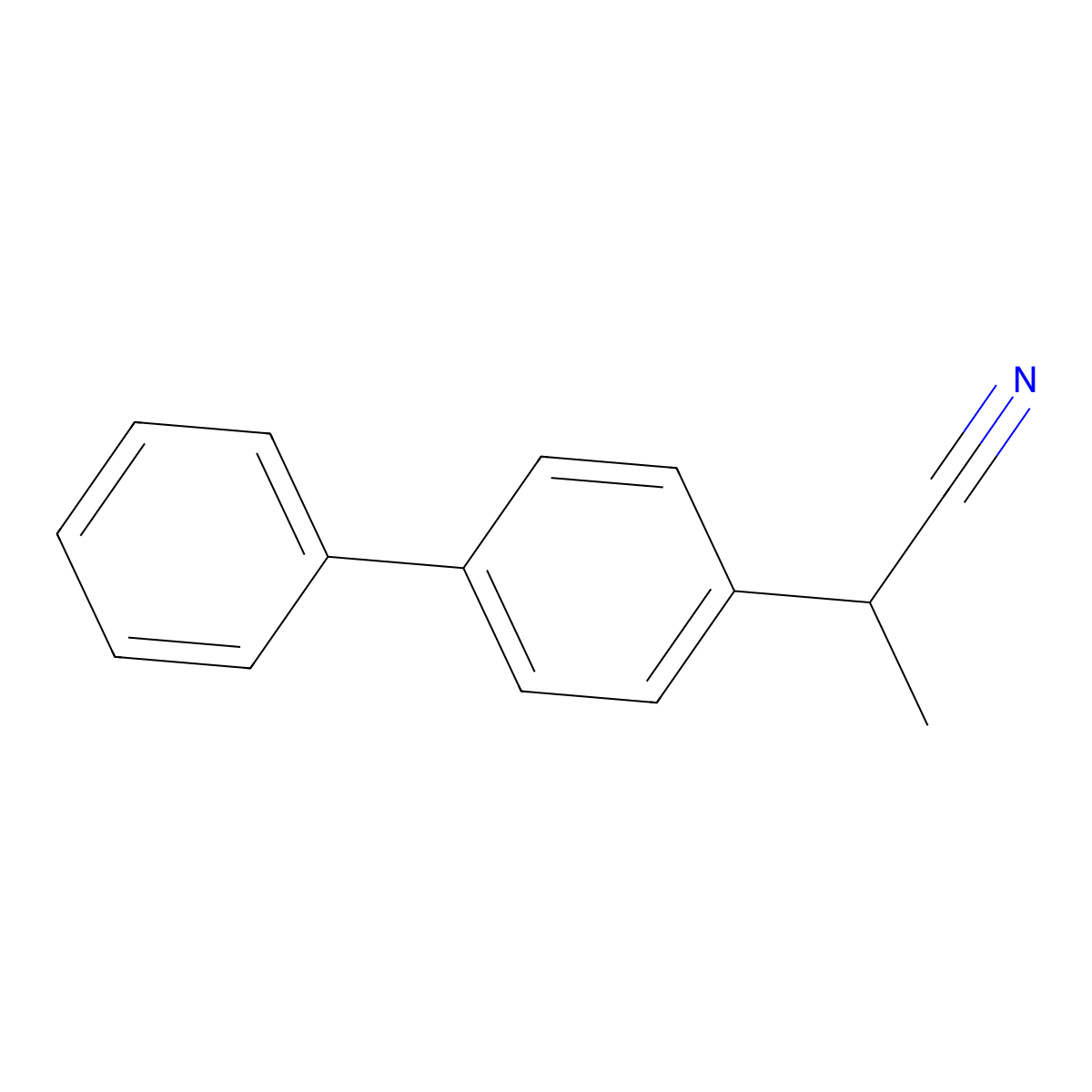 2-(4-Phenylphenyl)propanenitrile molecular structure, CAS 54321-43-6