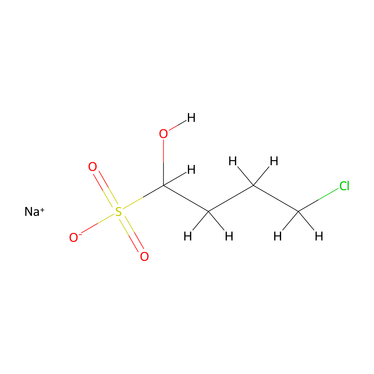 Sodium 4-chloro-1-hydroxybutane-1-sulfonate molecular structure, CAS 54322-20-2
