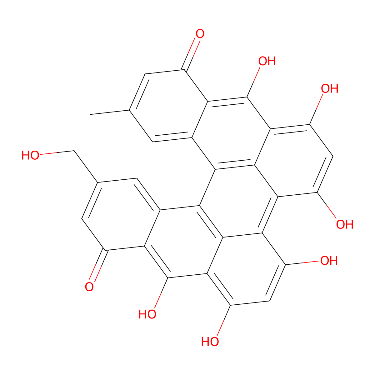 Protopseudohypericin molecular structure, CAS 54328-09-5