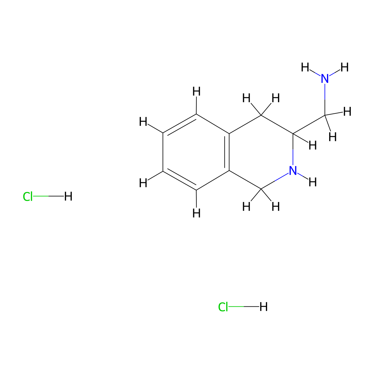 (1,2,3,4-Tetrahydroisoquinolin-3-yl)methanamine dihydrochloride molecular structure, CAS 54329-61-2