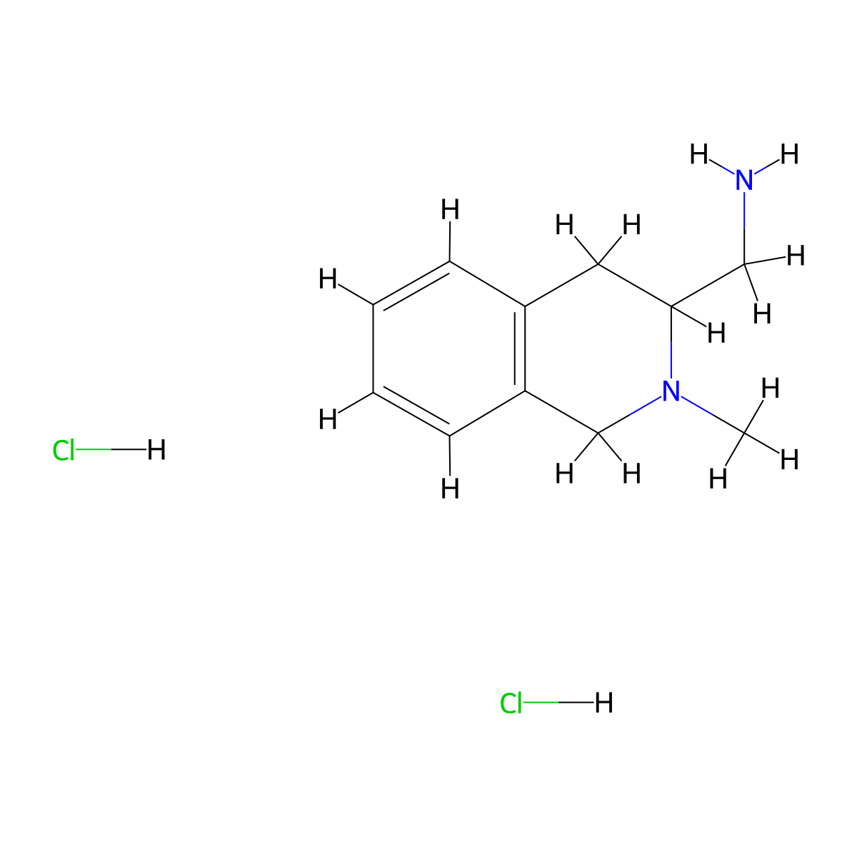 [(2-Methyl-1,2,3,4-tetrahydro-3-isoquinolinyl)methyl]amine dihydrochloride molecular structure, CAS 54329-62-3