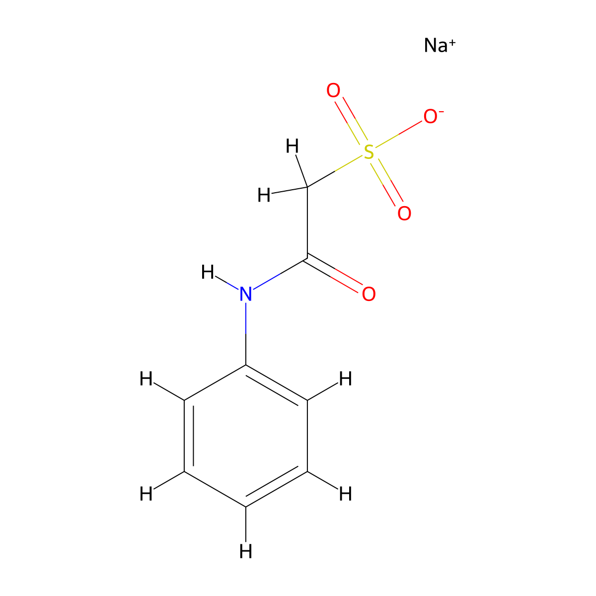 Sodium sulfoacetanilide molecular structure, CAS 5433-25-0
