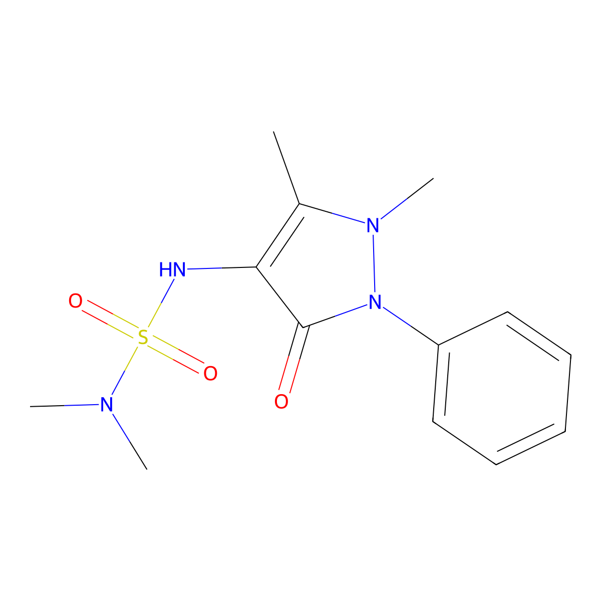 4-(Dimethylsulfamoylamino)-1,5-dimethyl-3-oxo-2-phenylpyrazole molecular structure, CAS 5433-61-4