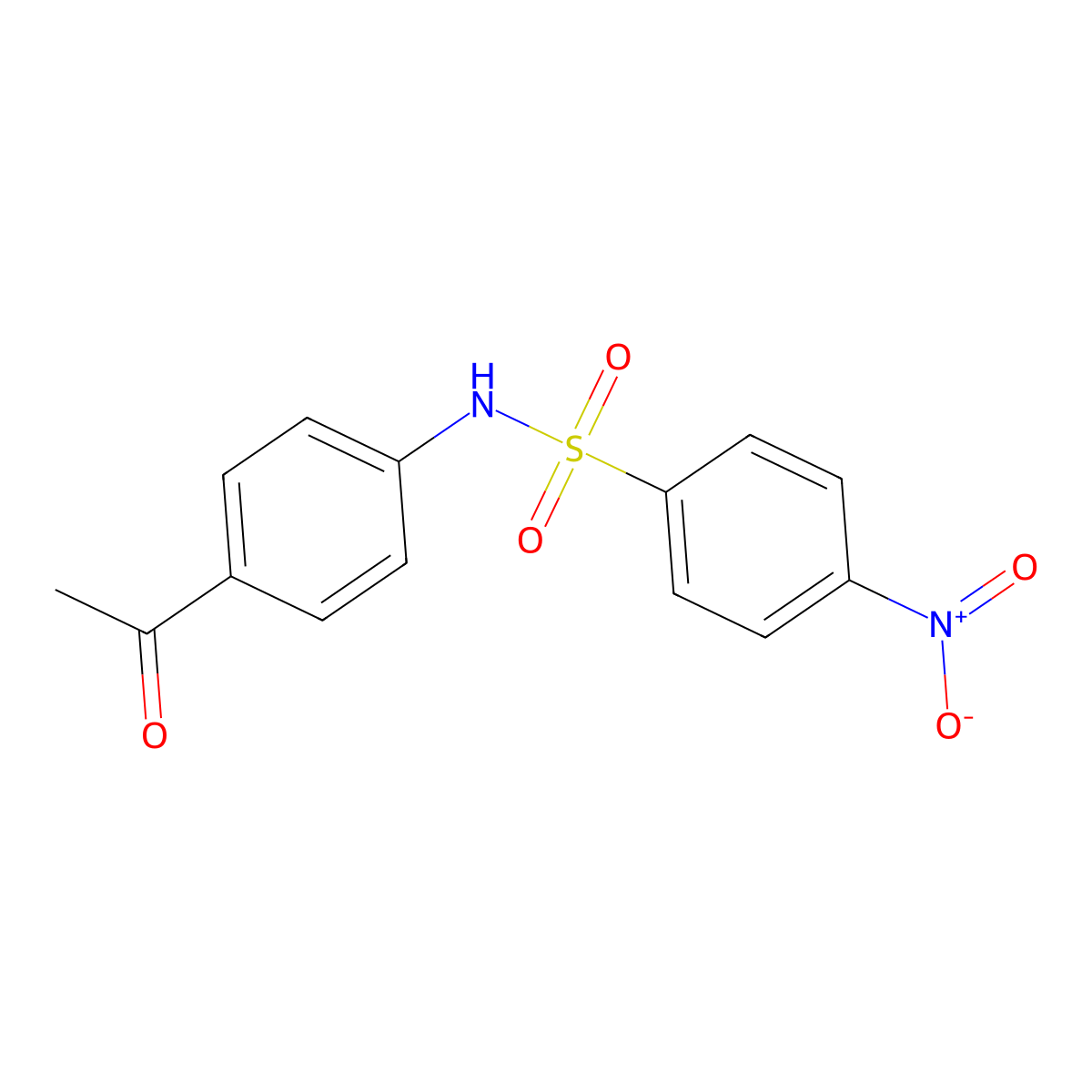 N-(4-acetylphenyl)-4-nitrobenzenesulfonamide molecular structure, CAS 5433-86-3