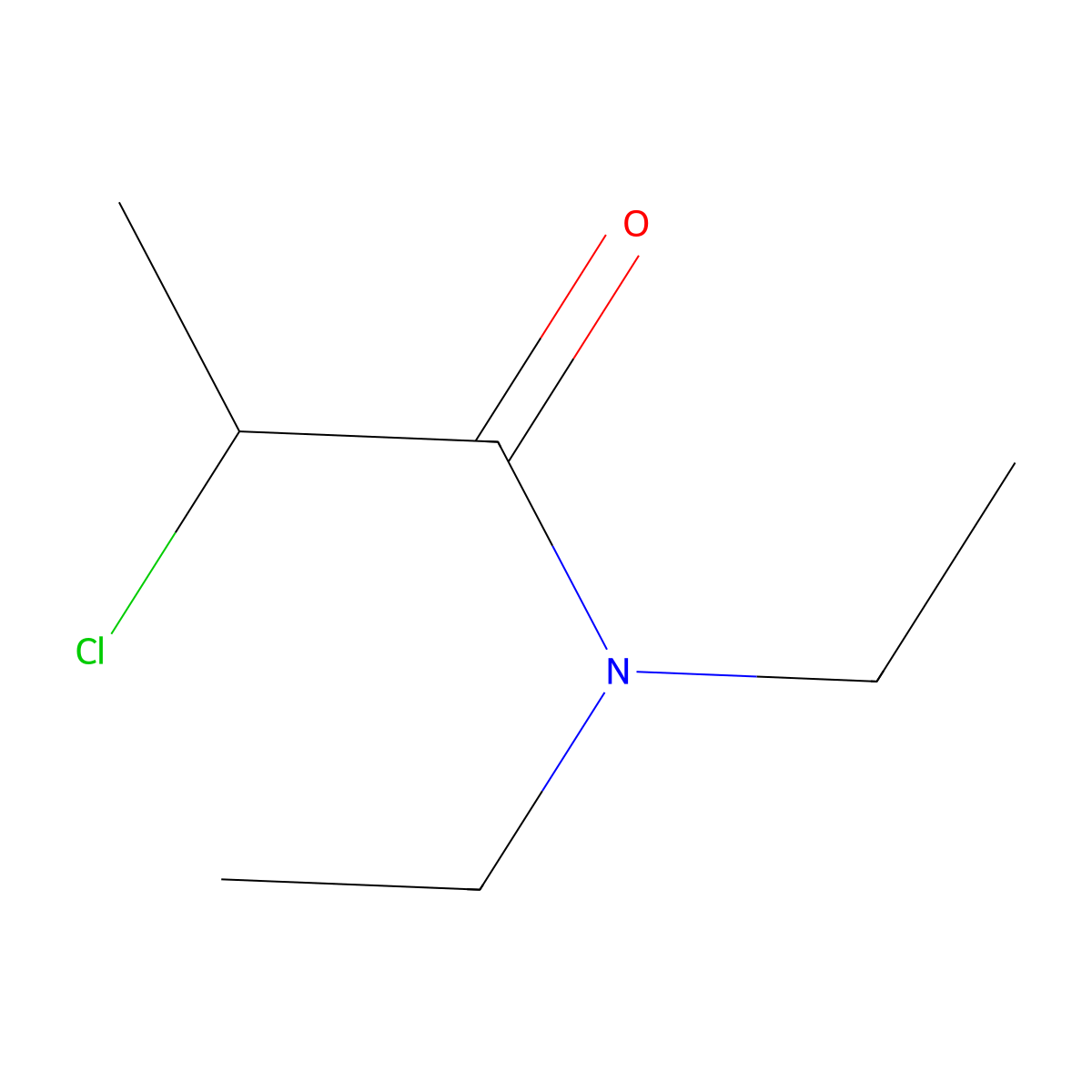 Propanamide, 2-chloro-N,N-diethyl- molecular structure, CAS 54333-75-4