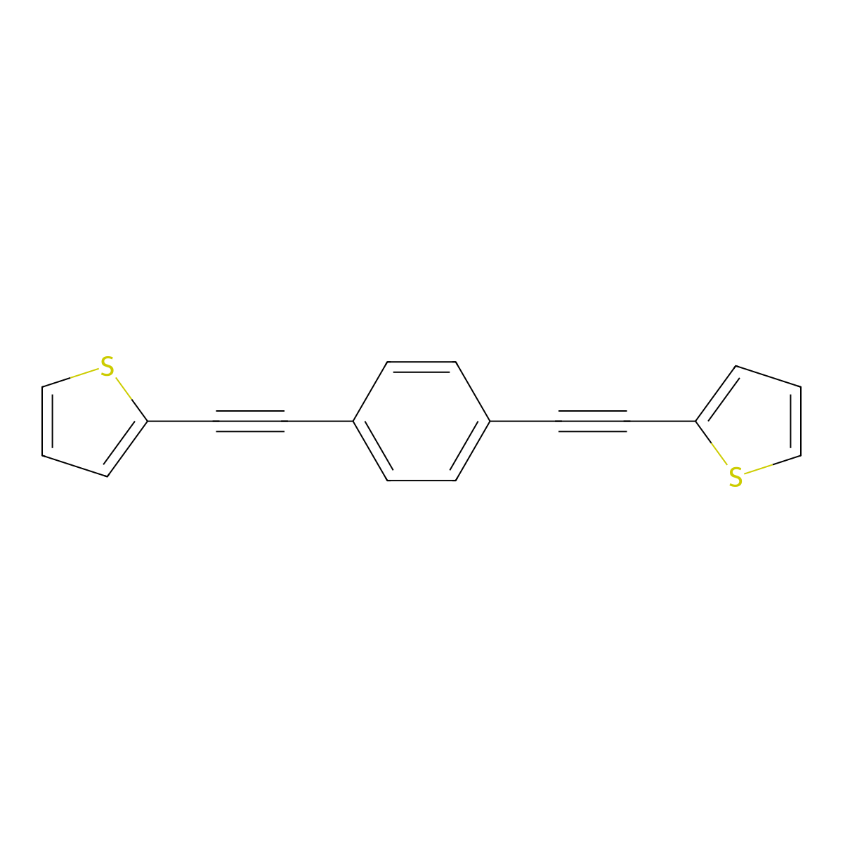 2-[2-[4-(2-Thiophen-2-ylethynyl)phenyl]ethynyl]thiophene molecular structure, CAS 54334-98-4