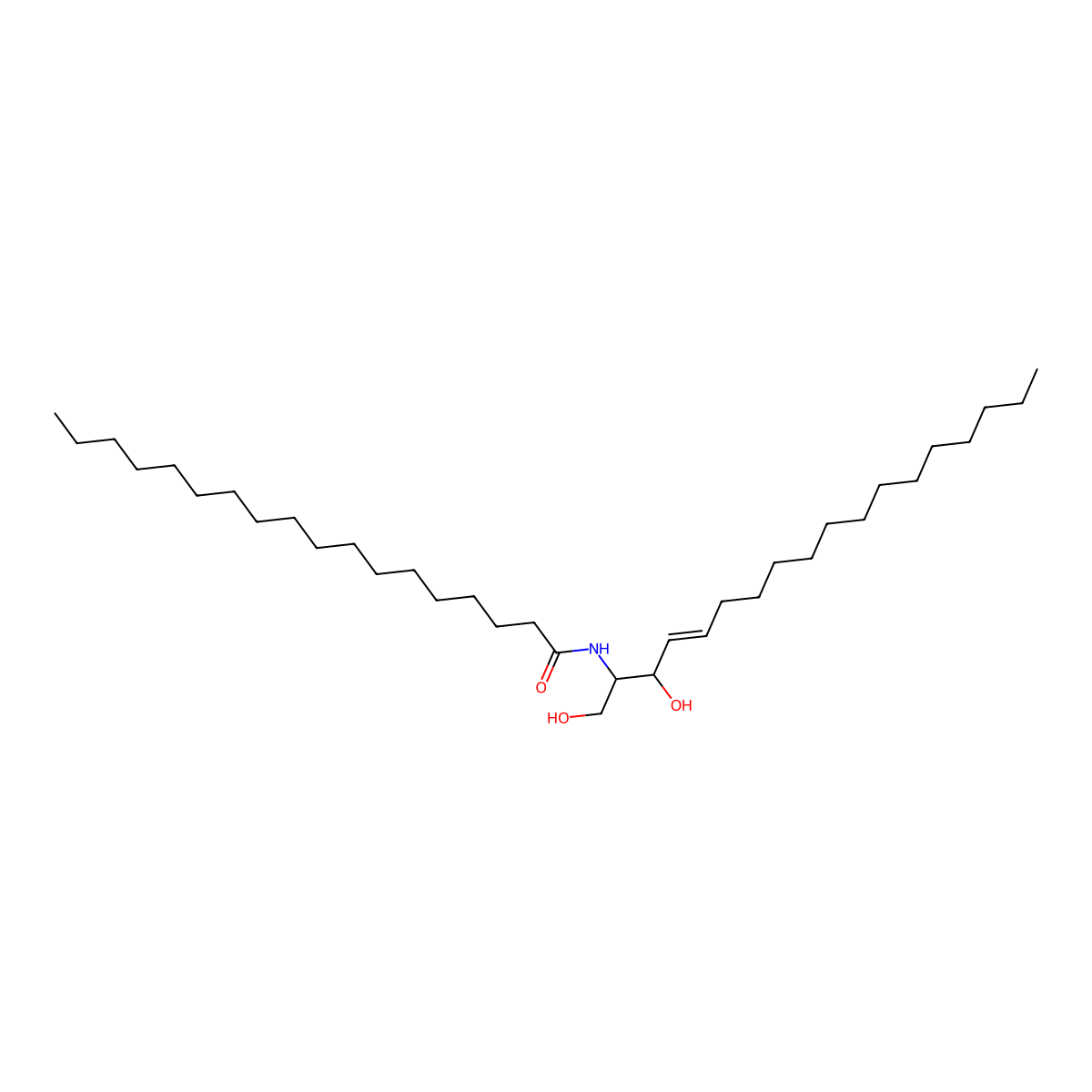 N-(1,3-dihydroxyoctadec-4-en-2-yl)octadecanamide molecular structure, CAS 54336-64-0