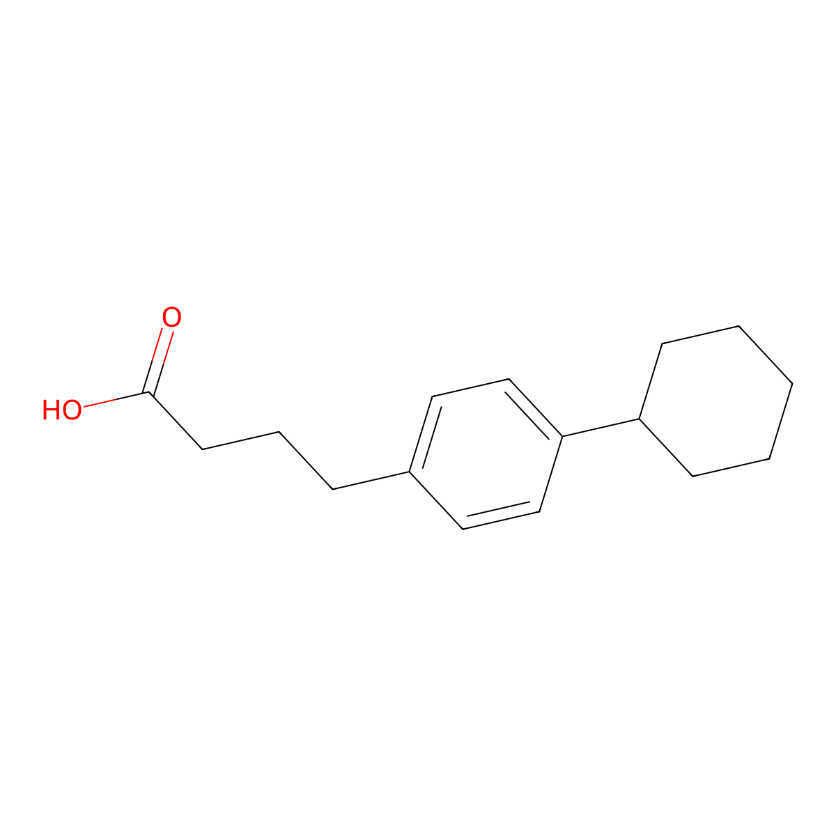 Benzenebutanoic acid, 4-cyclohexyl- molecular structure, CAS 54338-32-8