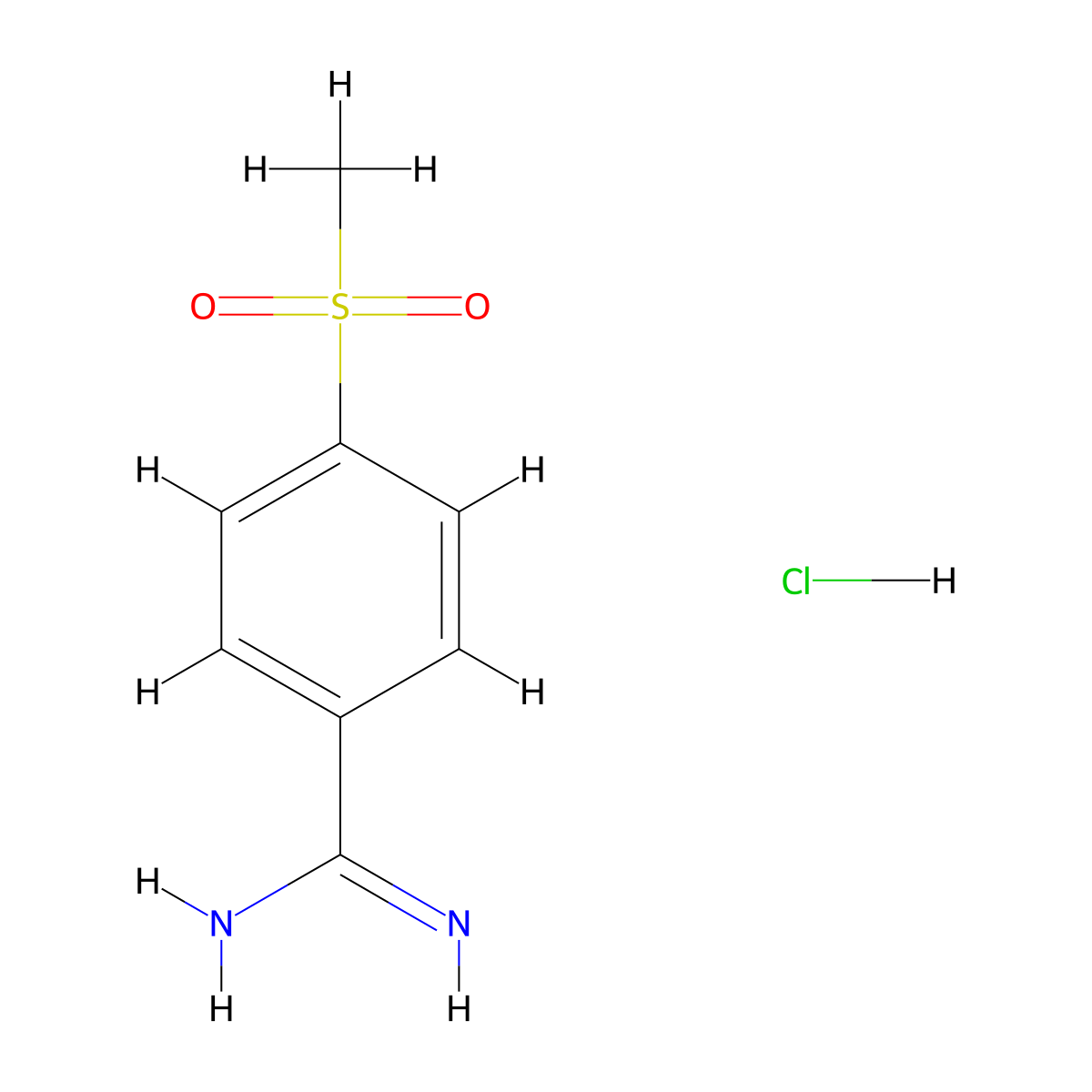 Benzamidine, p-(methylsulfonyl)-, hydrochloride molecular structure, CAS 5434-06-0