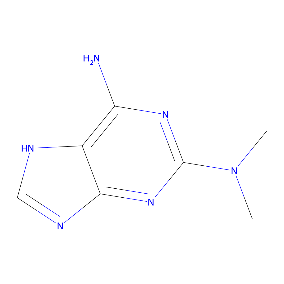 N2,N2-dimethyl-9H-purine-2,6-diamine molecular structure, CAS 5434-23-1