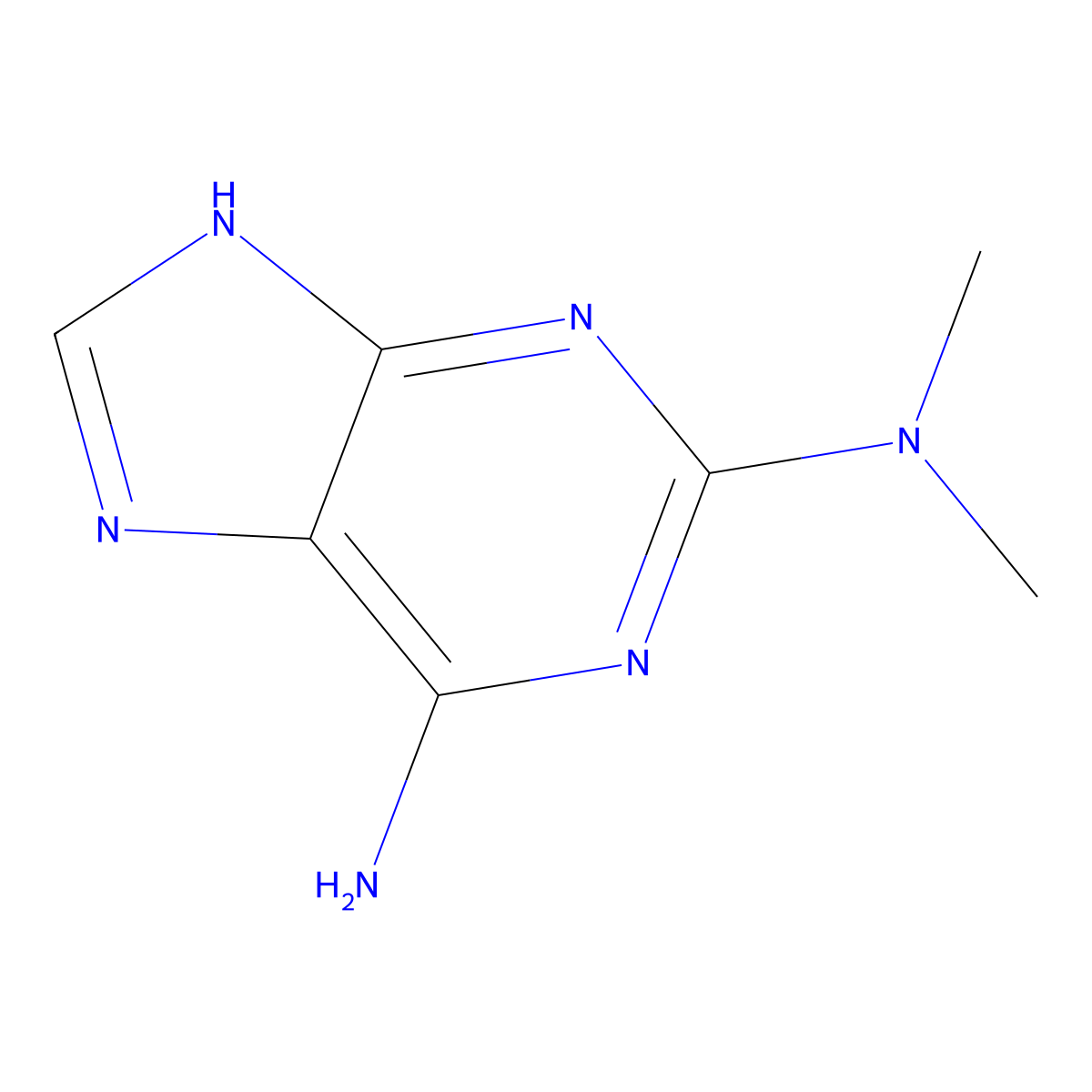 N2,N2-dimethyl-9H-purine-2,6-diamine molecular structure, CAS 5434-23-1